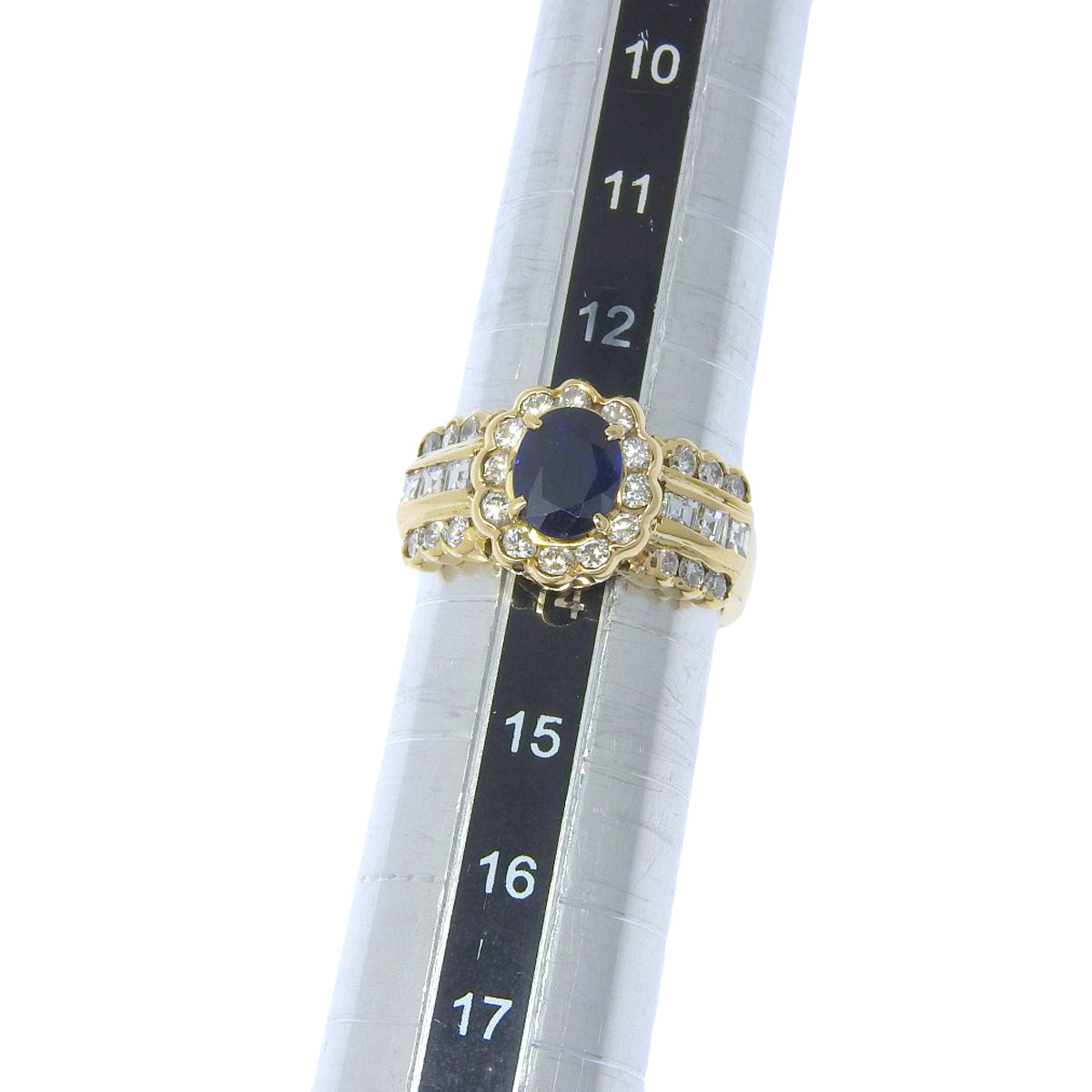Sapphire and diamond ring, size S1.11/D1.08, 18K yellow gold