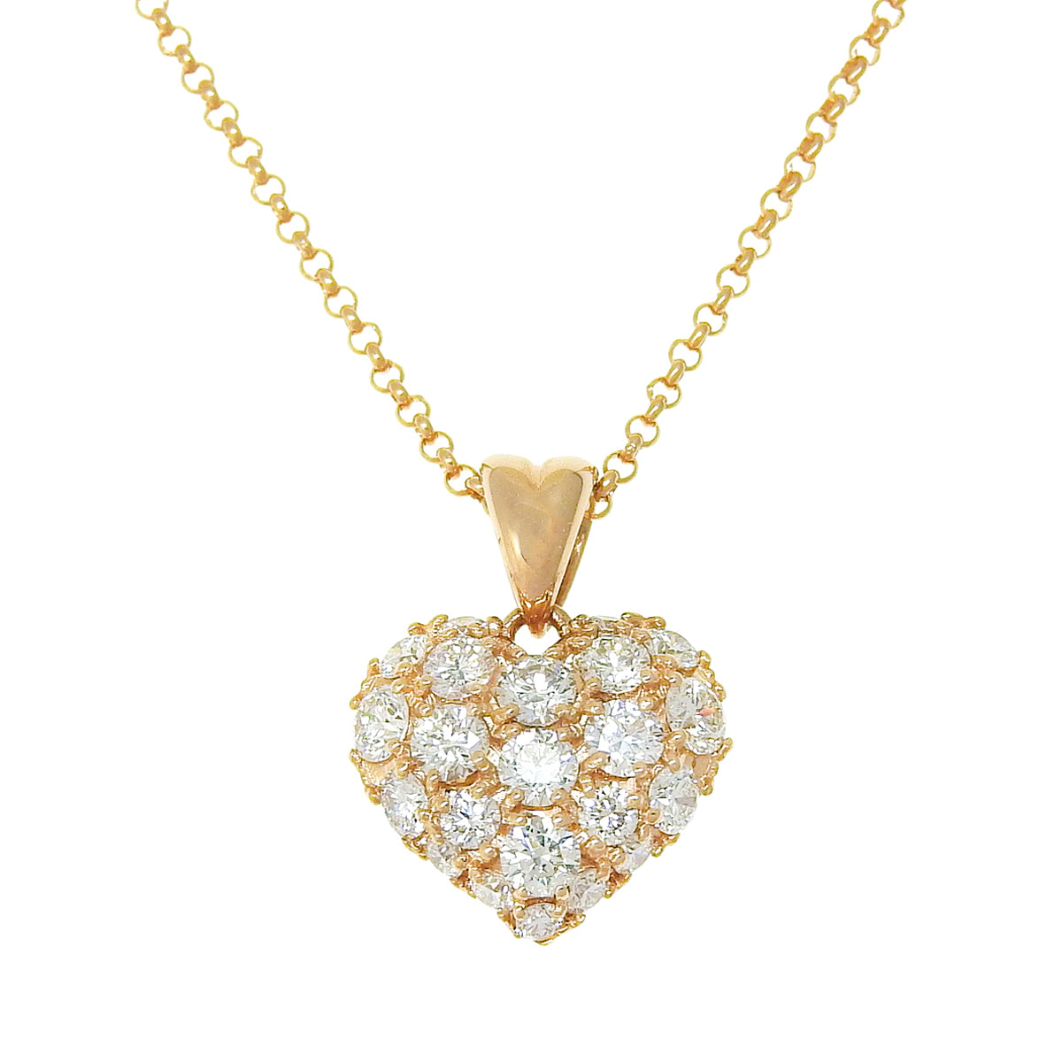 Heart Diamond Necklace D0.50 Pink Gold K18PG