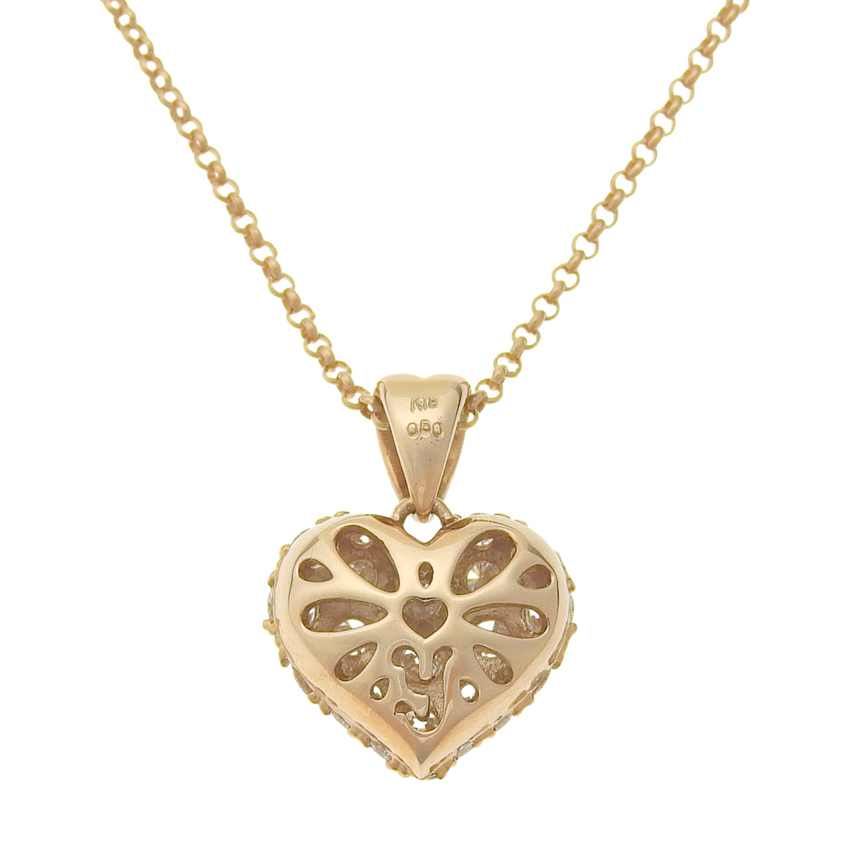 Heart Diamond Necklace D0.50 Pink Gold K18PG