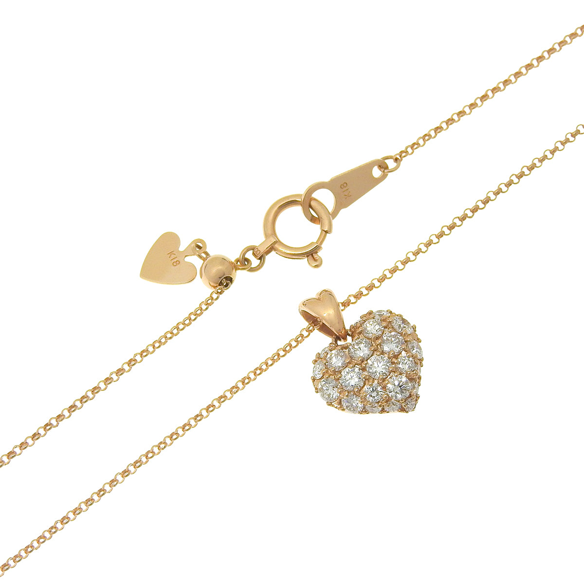 Heart Diamond Necklace D0.50 Pink Gold K18PG