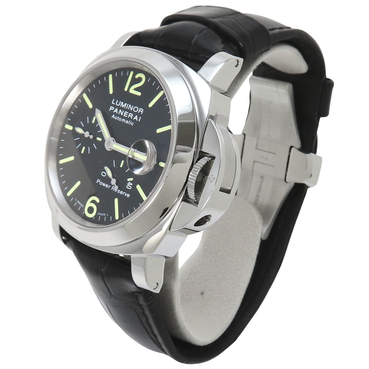 PAM00090 Luminor Power Reserve SS/Leather Automatic Black