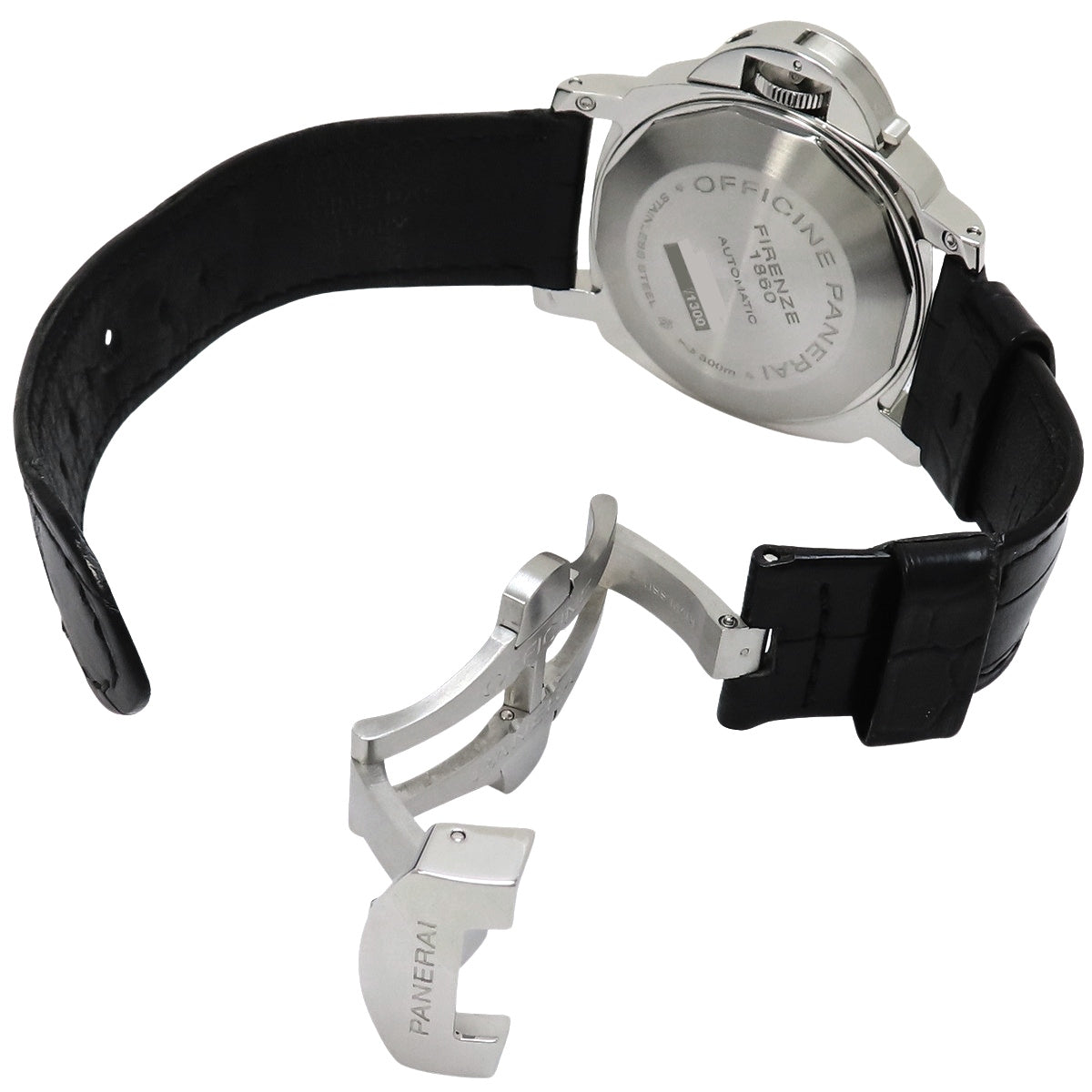 PAM00090 Luminor动力储存腕表 不锈钢/皮革 自动上链 黑色