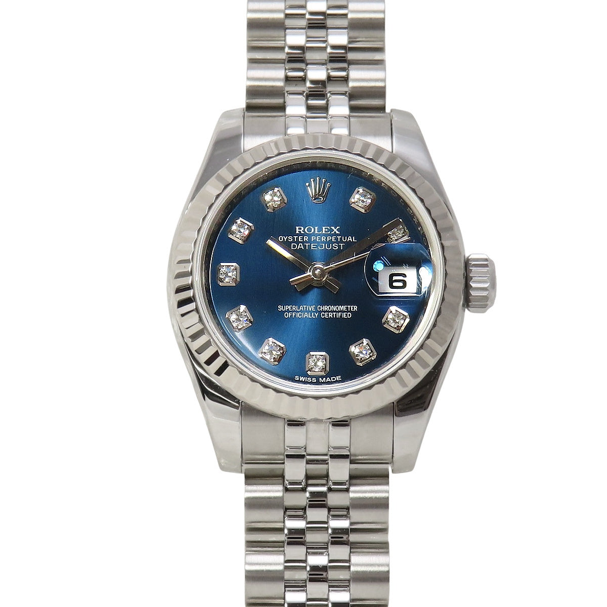 Datejust 10PD 179174G 白金/精钢表壳,随机编号钻石时标自动上链,女士腕表