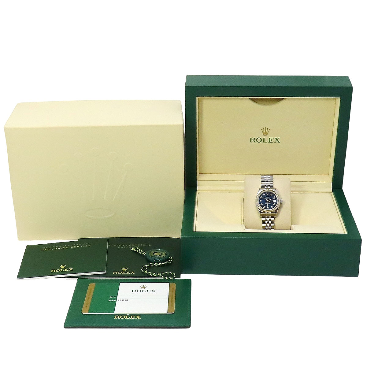 Datejust 10PD 179174G 白金/精钢表壳,随机编号钻石时标自动上链,女士腕表