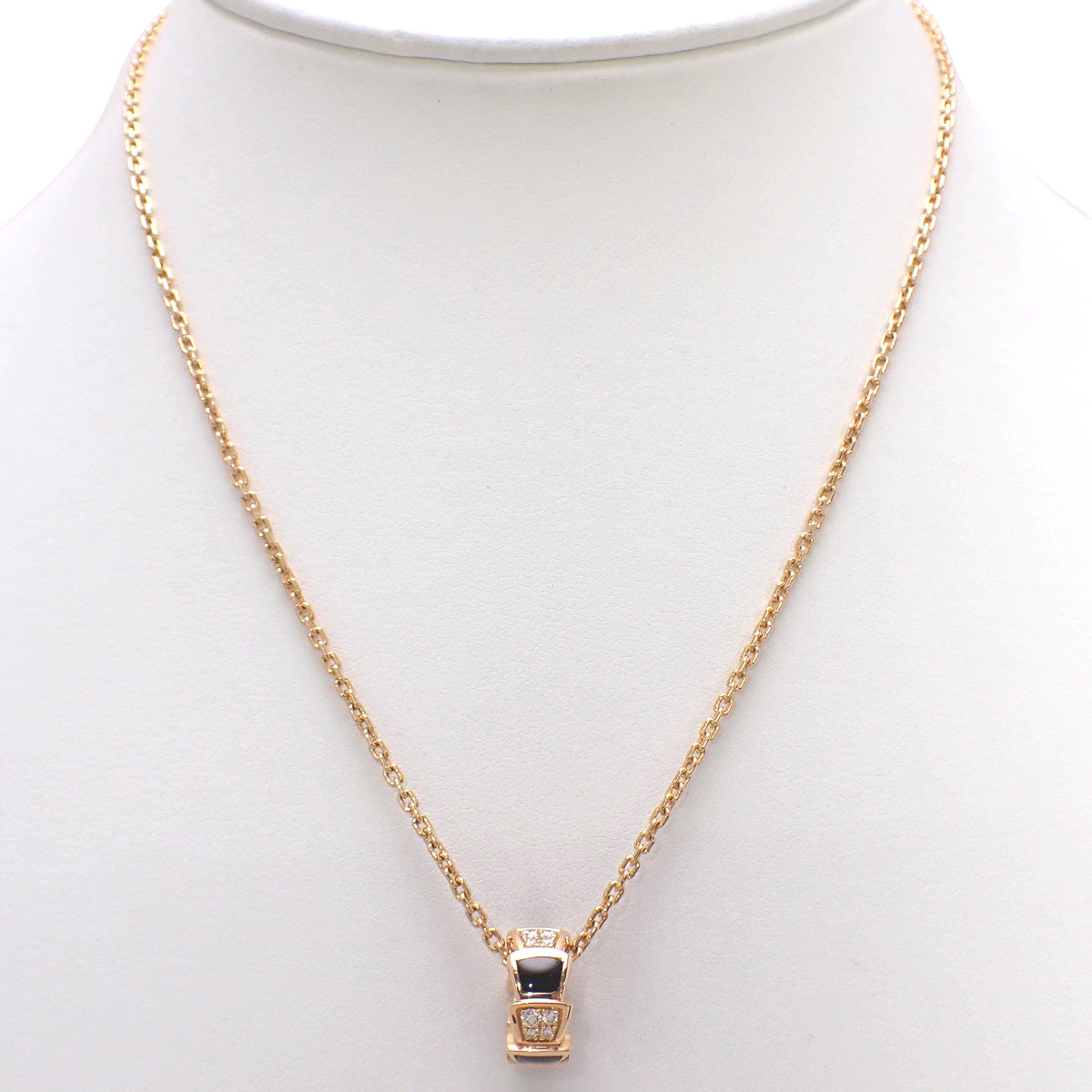 Serpenti Viper Necklace, Diamond/Onyx, Pink Gold (K18PG)