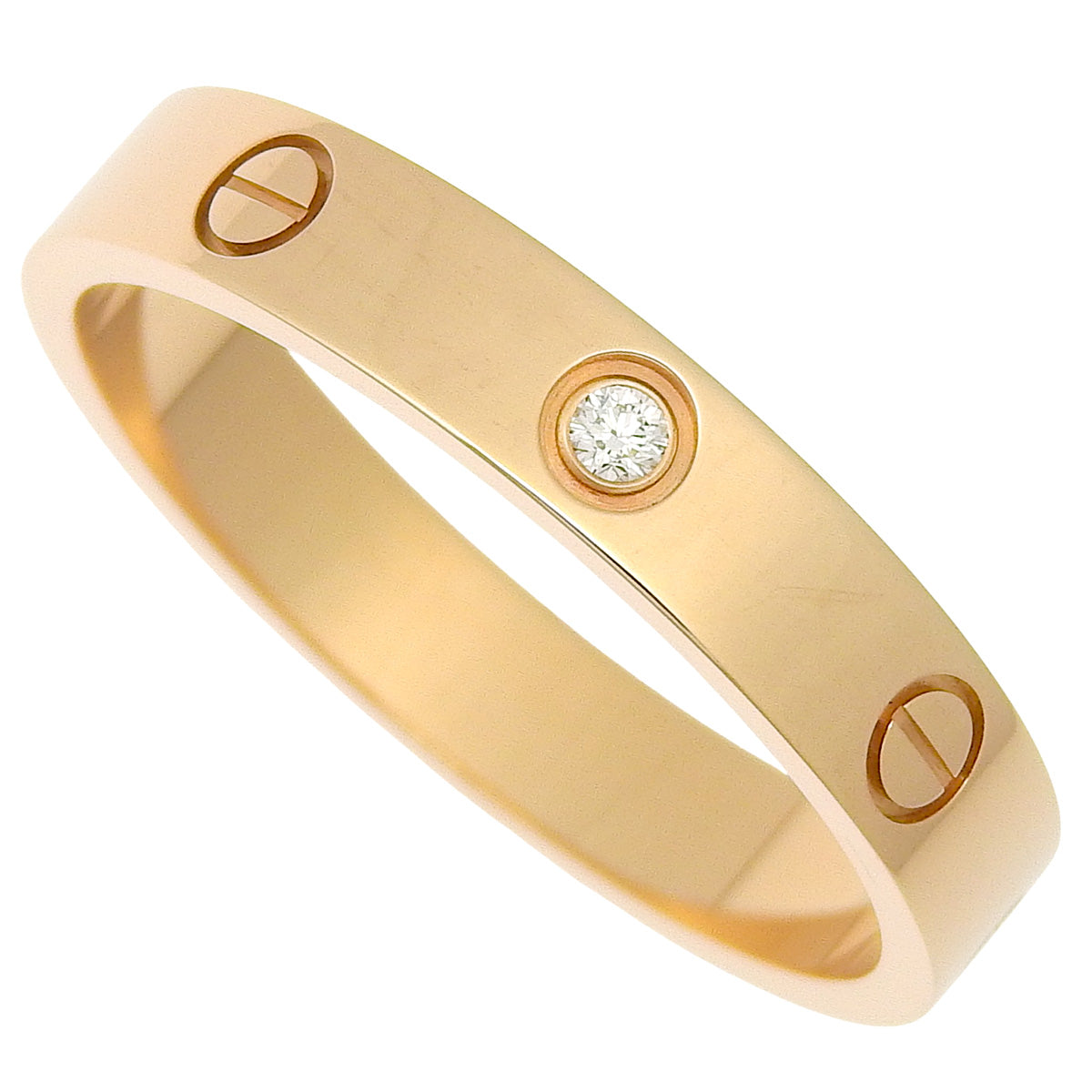 LOVE戒指,小号,1颗钻石,粉金,18K金