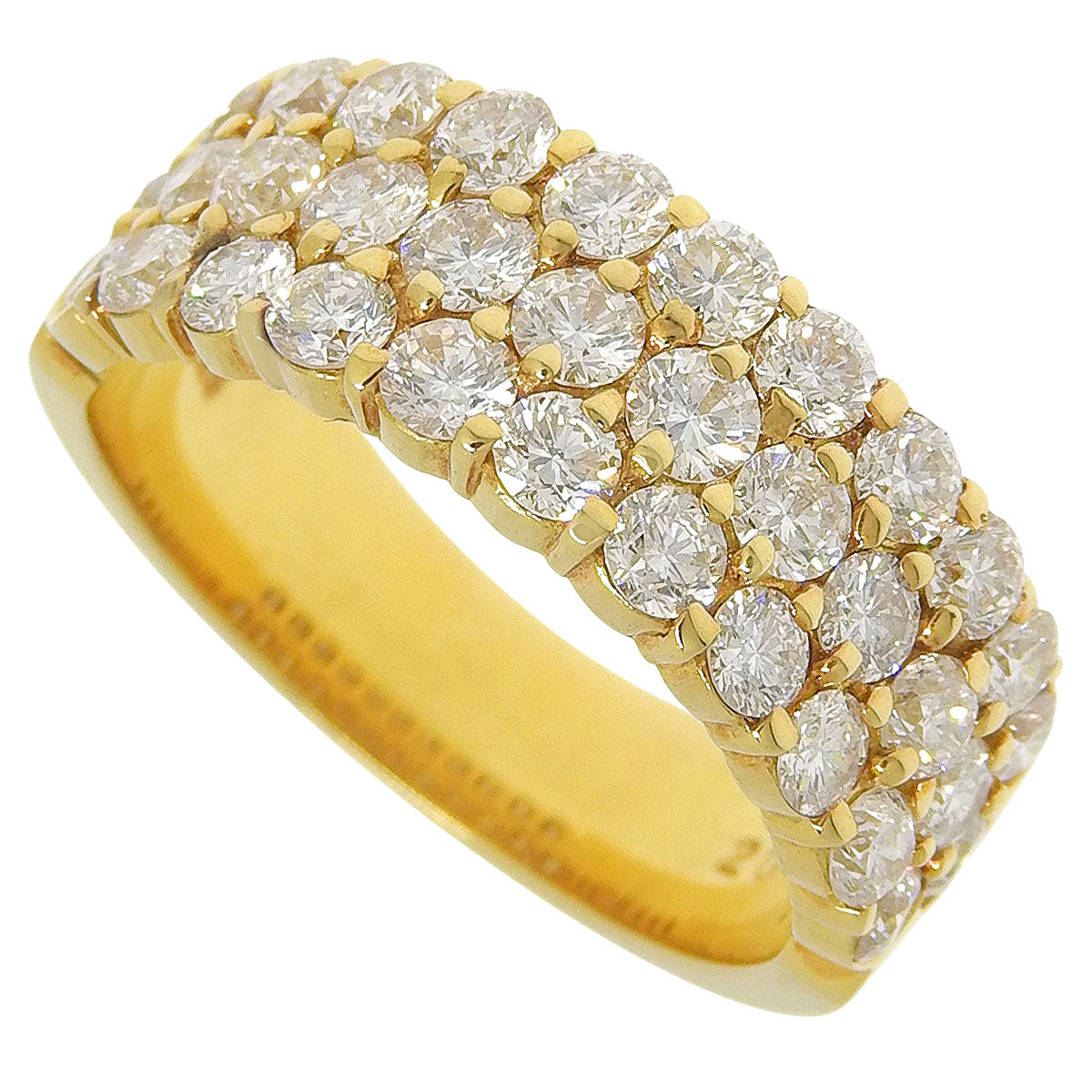 Half Pavé Ring D2.01 Yellow Gold K18YG 7.9g