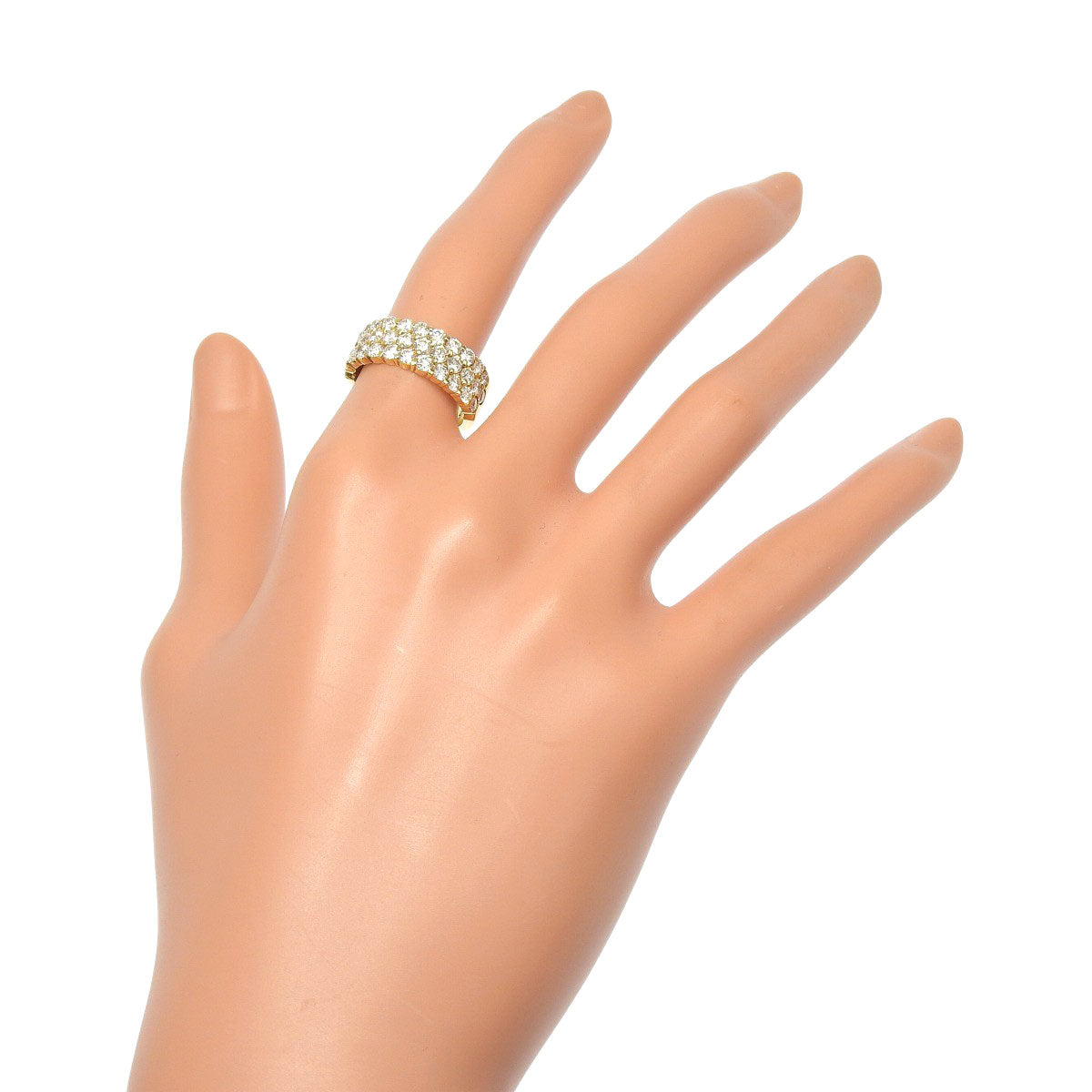 Half Pavé Ring D2.01 Yellow Gold K18YG 7.9g