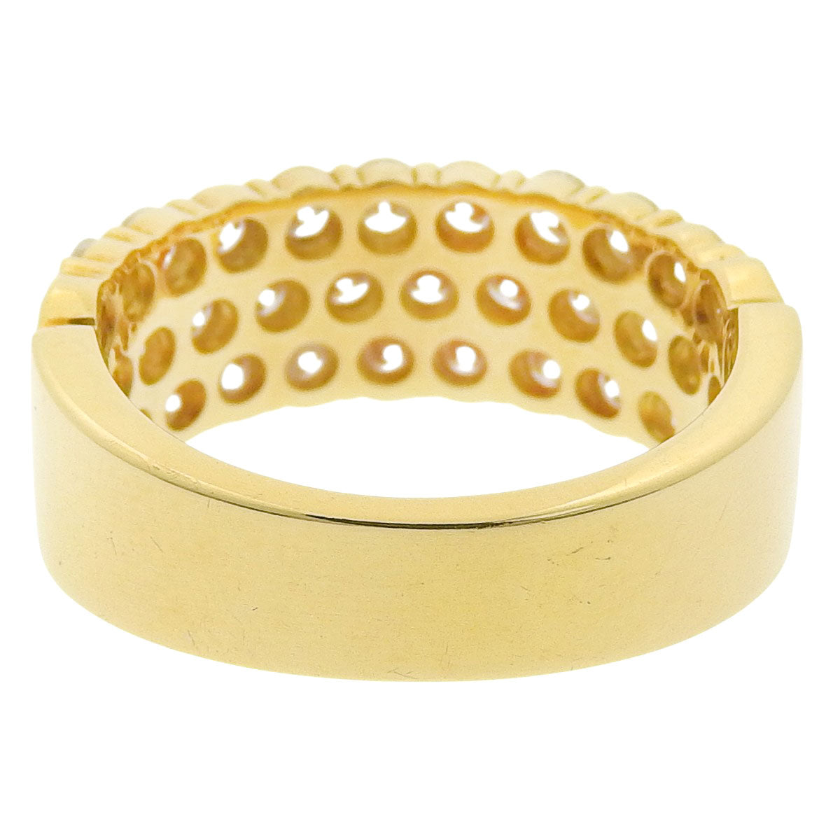 Half Pavé Ring D2.01 Yellow Gold K18YG 7.9g