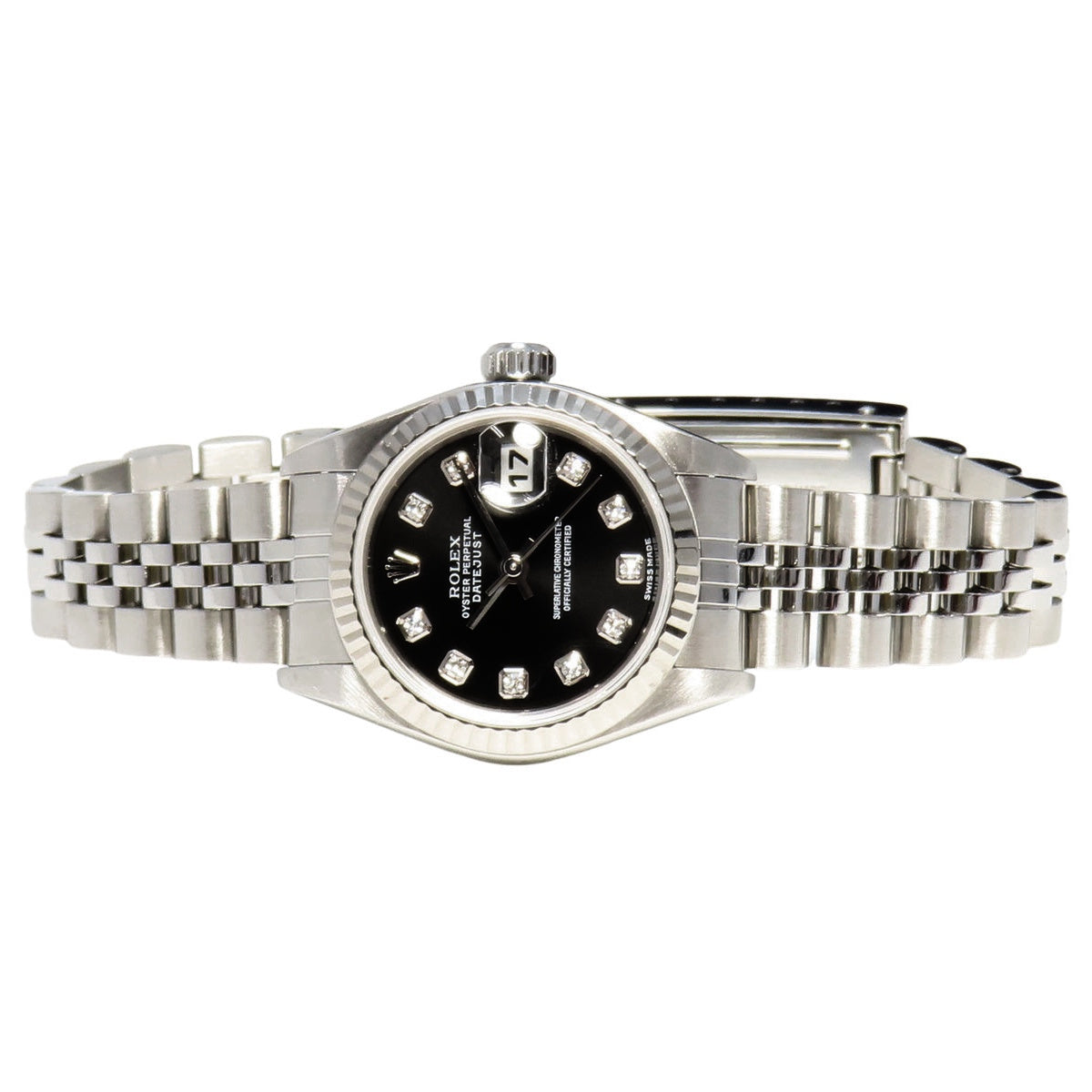 Datejust 79174G 白金/精钢款,F编号,黑色表盘,10PD刻度,自动上链,女士腕表