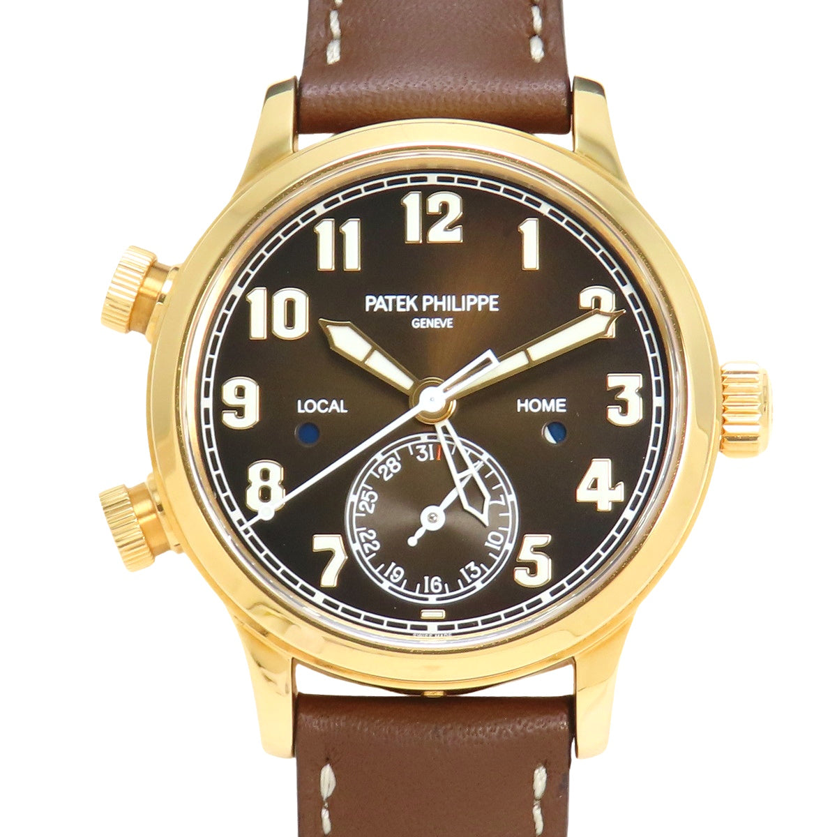 カラトラバ パイロット トラベルタイム 7234R-001 PG/革 ダークブラウン 自動巻き