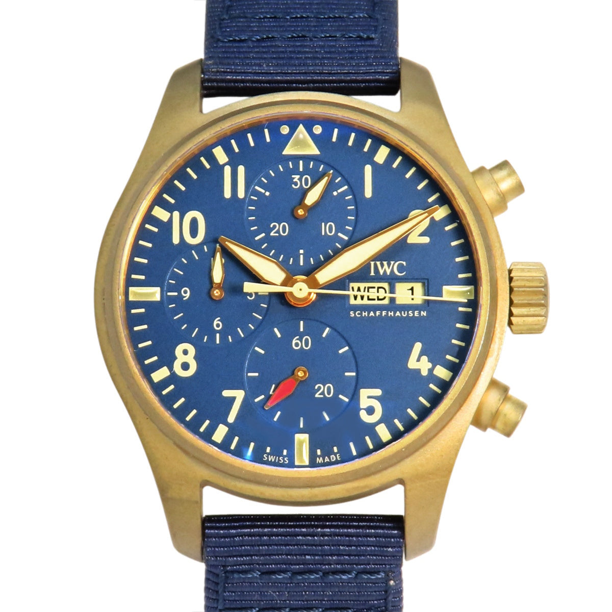 飞行员计时腕表 IW388109 青铜/十字自动海军蓝