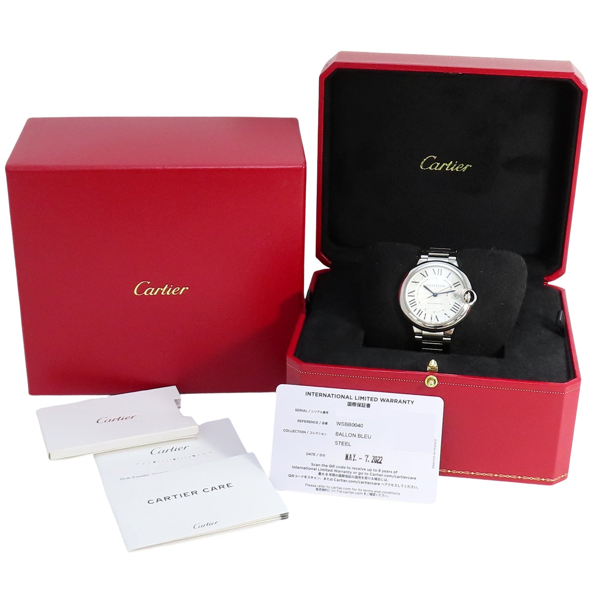 卡地亚蓝气球系列腕表 WSBB0040 不锈钢自动上链银色