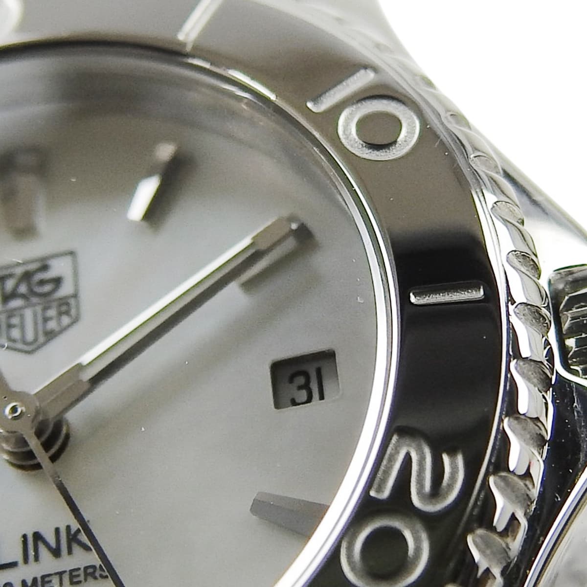 リンク デイト WJ1313-0 SS シェル文字盤 ホワイト クオーツ レディース