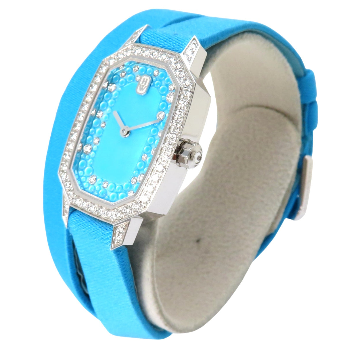 エメラルド EMEQHM18WW014 WG/サテン クオーツ ブルー