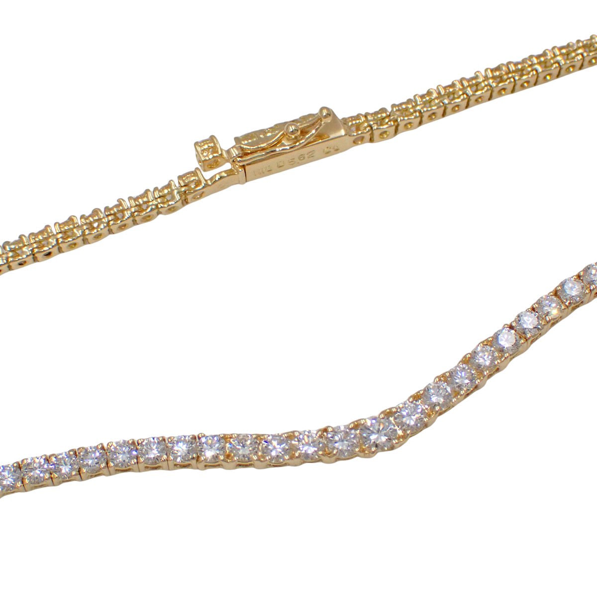 钻石网球项链,钻石直径5.62克拉,18K黄金,配饰,珠宝