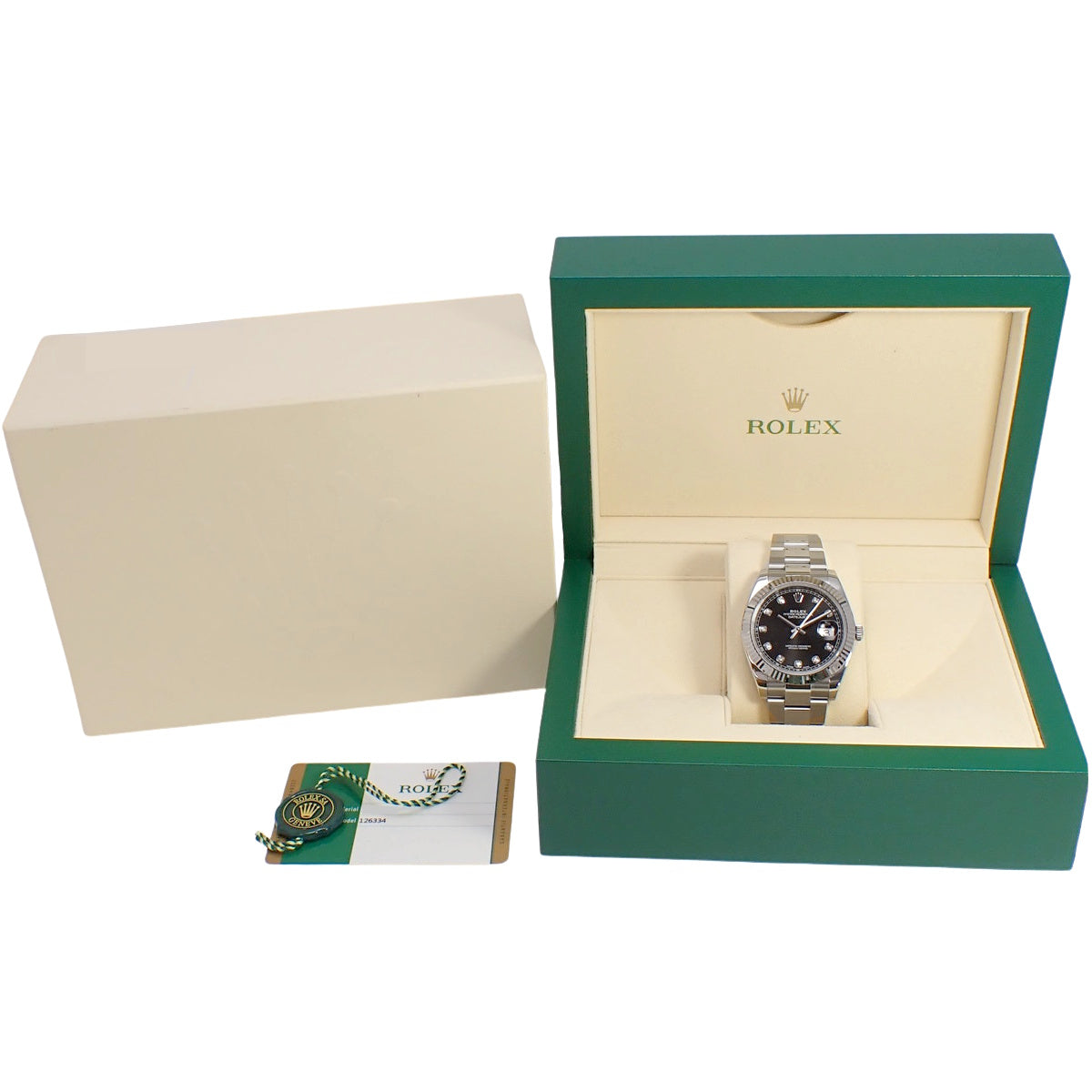 Datejust 41 126334G 白金/不锈钢,随机编号,镶嵌10颗钻石,自动上链,男士腕表