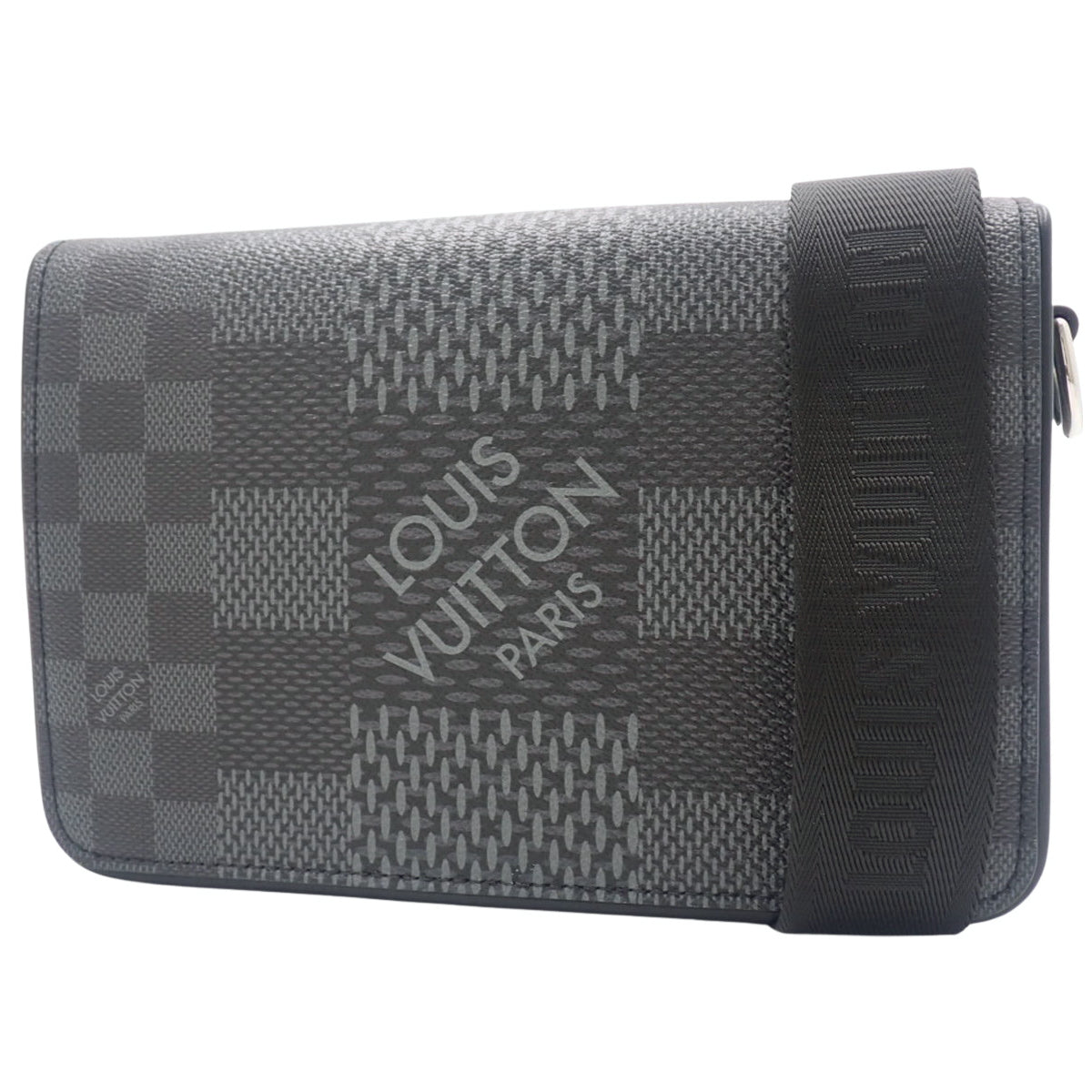 Damier Graphite 3D Studio Messenger, Black Gray, N50013