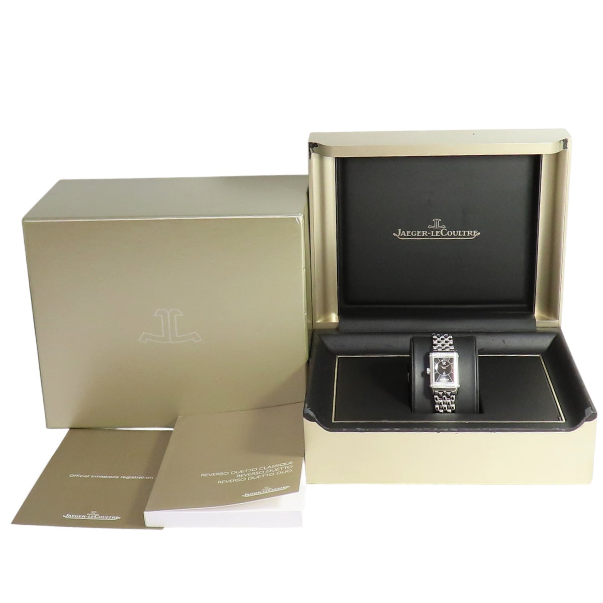 Reverso Classic Small Duet Q2668432 SS Silver/Black Manual Winding Women's