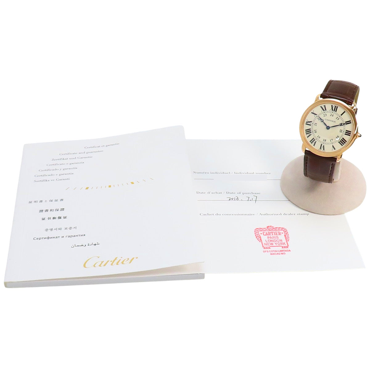 W6800251 朗度易 K18PG/皮革 手动上链 白色