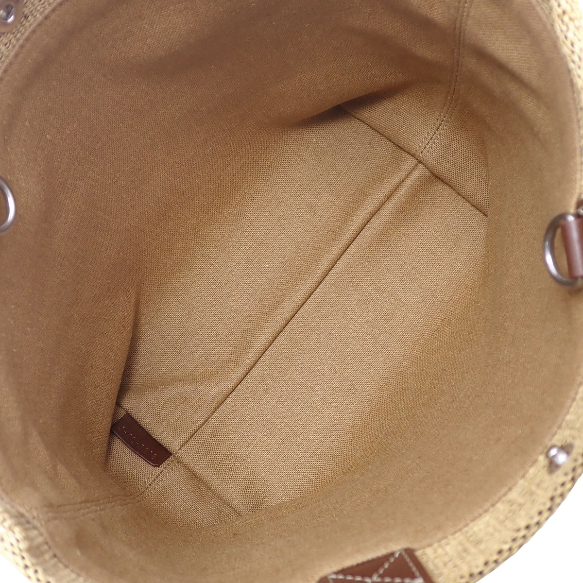 迷你卡巴 拉菲草 小牛皮 米色 棕色 116992FRY.02NU