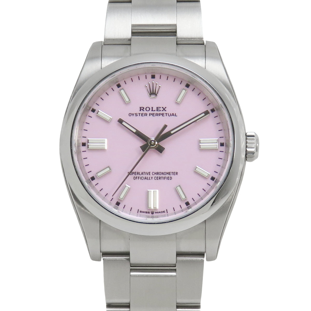 126000 蚝式恒动36型 不锈钢 随机编号 自动上链 粉色 糖果粉色