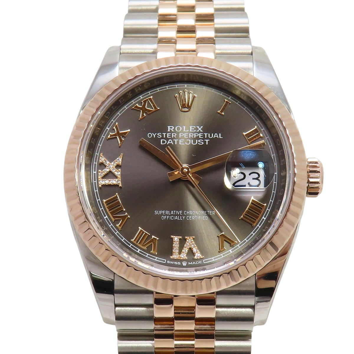 Datejust 36 126231 PG/SS 随机编号钻石指针石板灰自动男士腕表