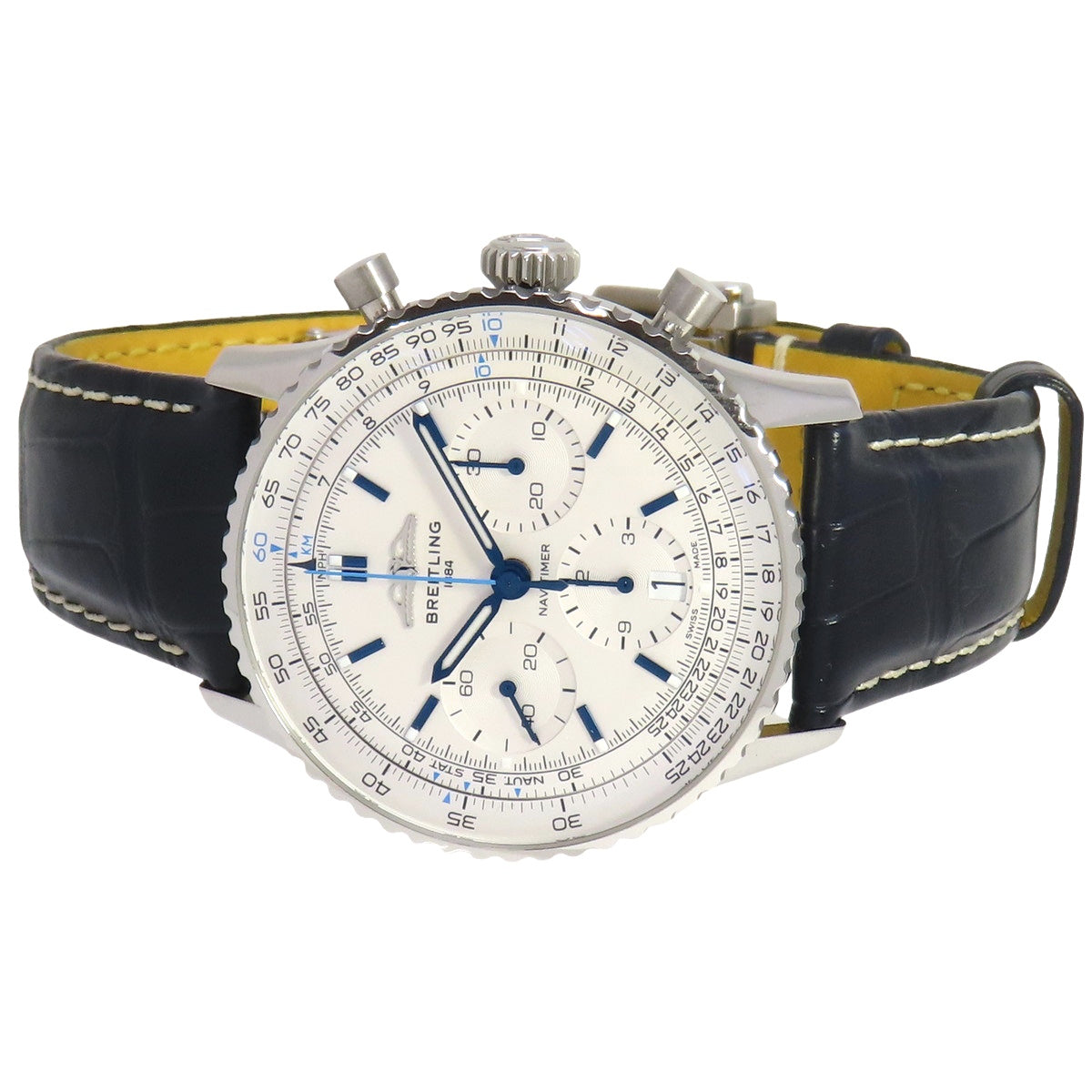 ナビタイマーB01 クロノグラフ41 AB0139 SS/革 ホワイト 自動巻き メンズ