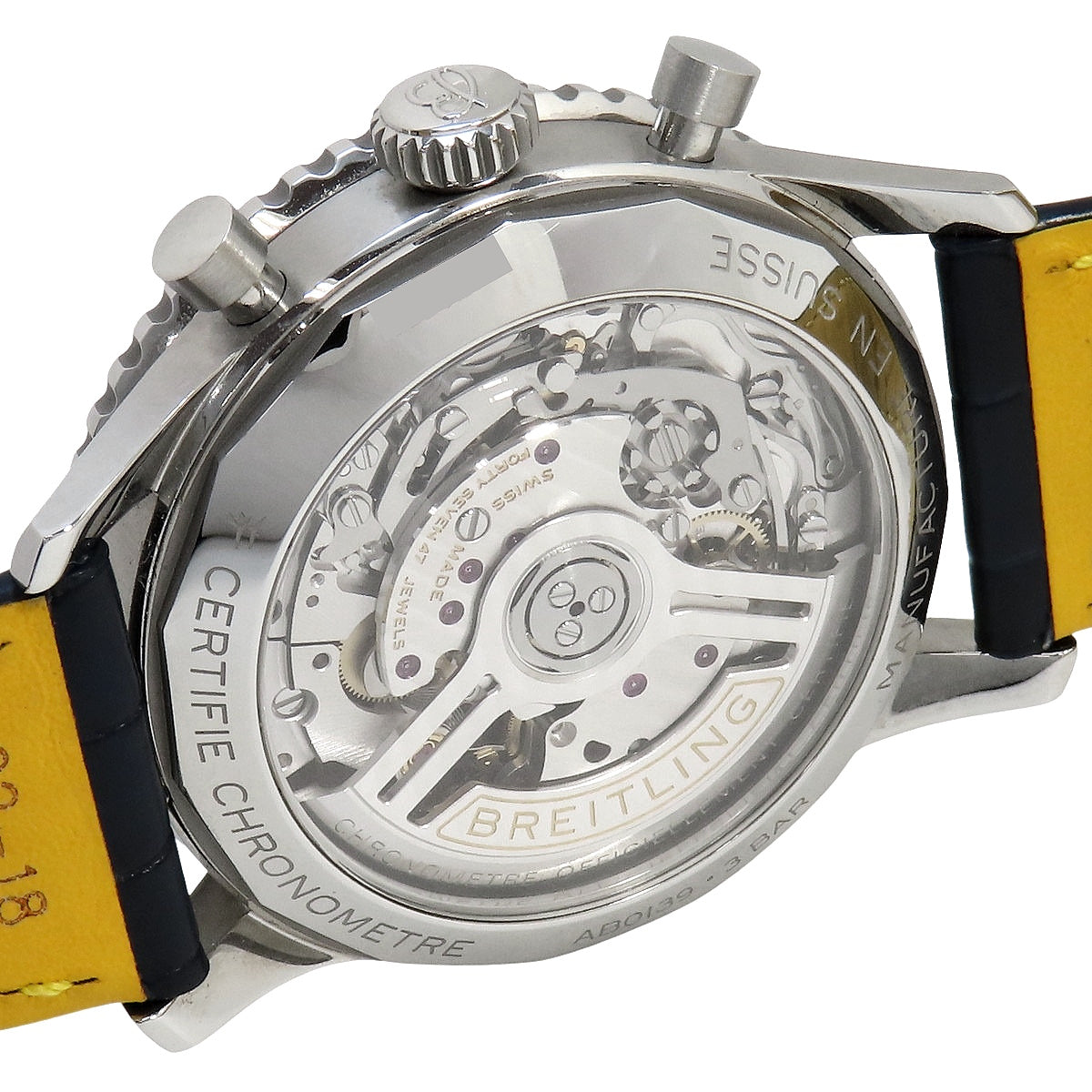 Navitimer B01 计时码表 41 AB0139 不锈钢/皮革 白色 自动男士腕表