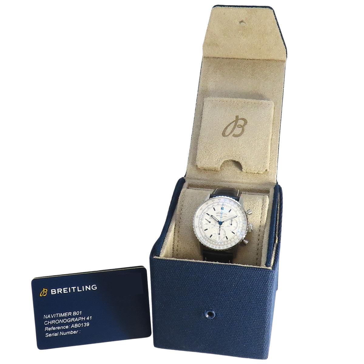 Navitimer B01 计时码表 41 AB0139 不锈钢/皮革 白色 自动男士腕表