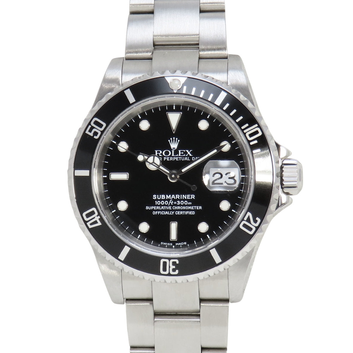 潜航者日历型 16610 SS K 编号黑色自动腕表