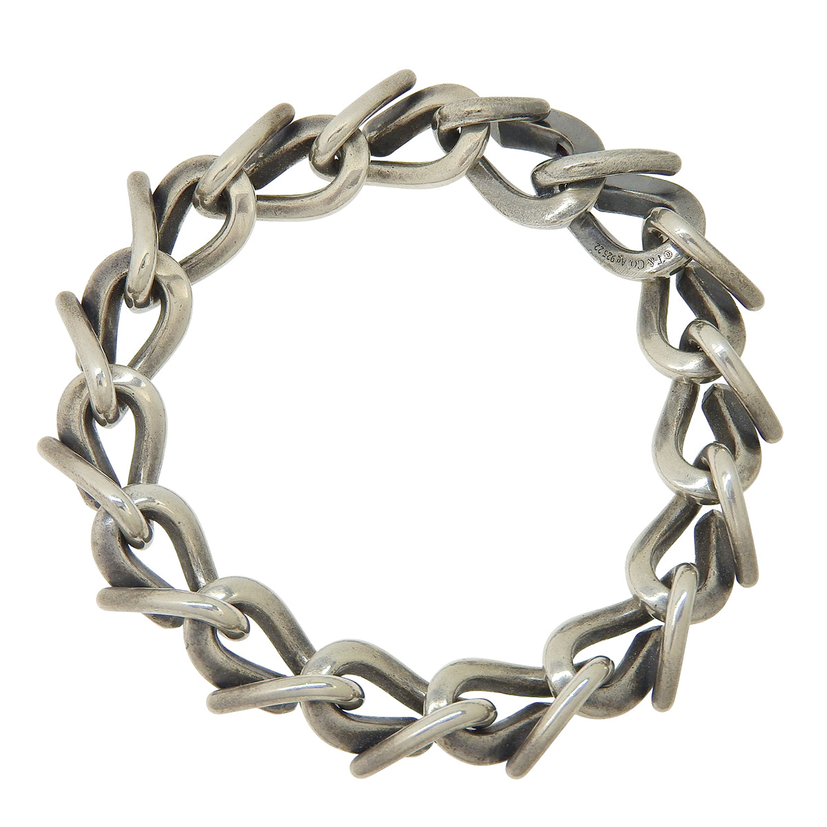 Large link bracelet in silver SV925