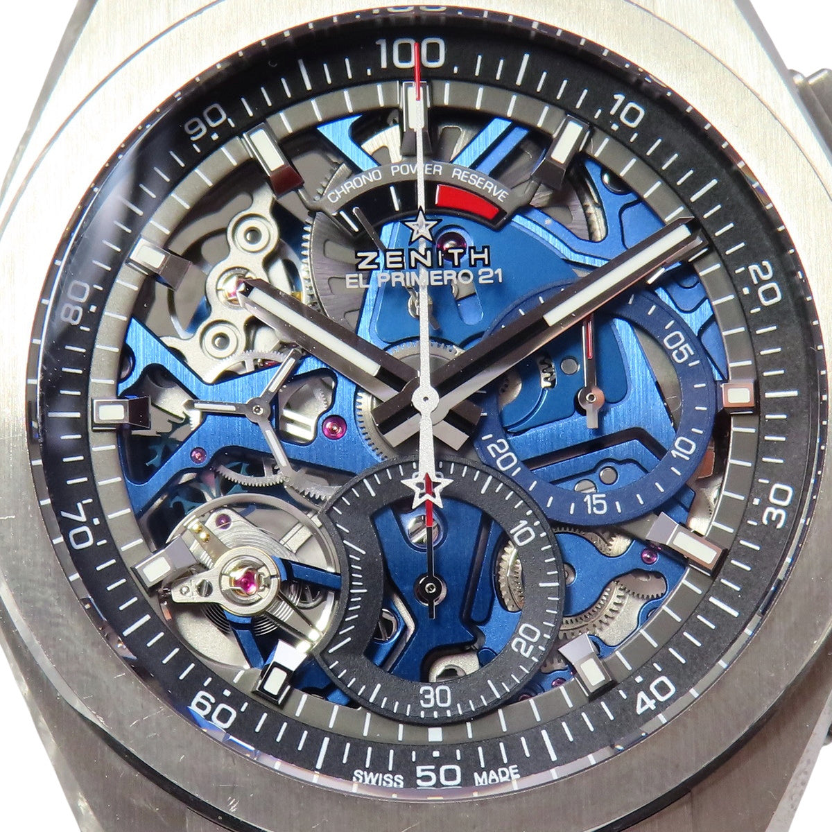 Defy El Primero 21 95.9002.9004/78.R584 钛金属/皮革/橡胶镂空自动男士腕表