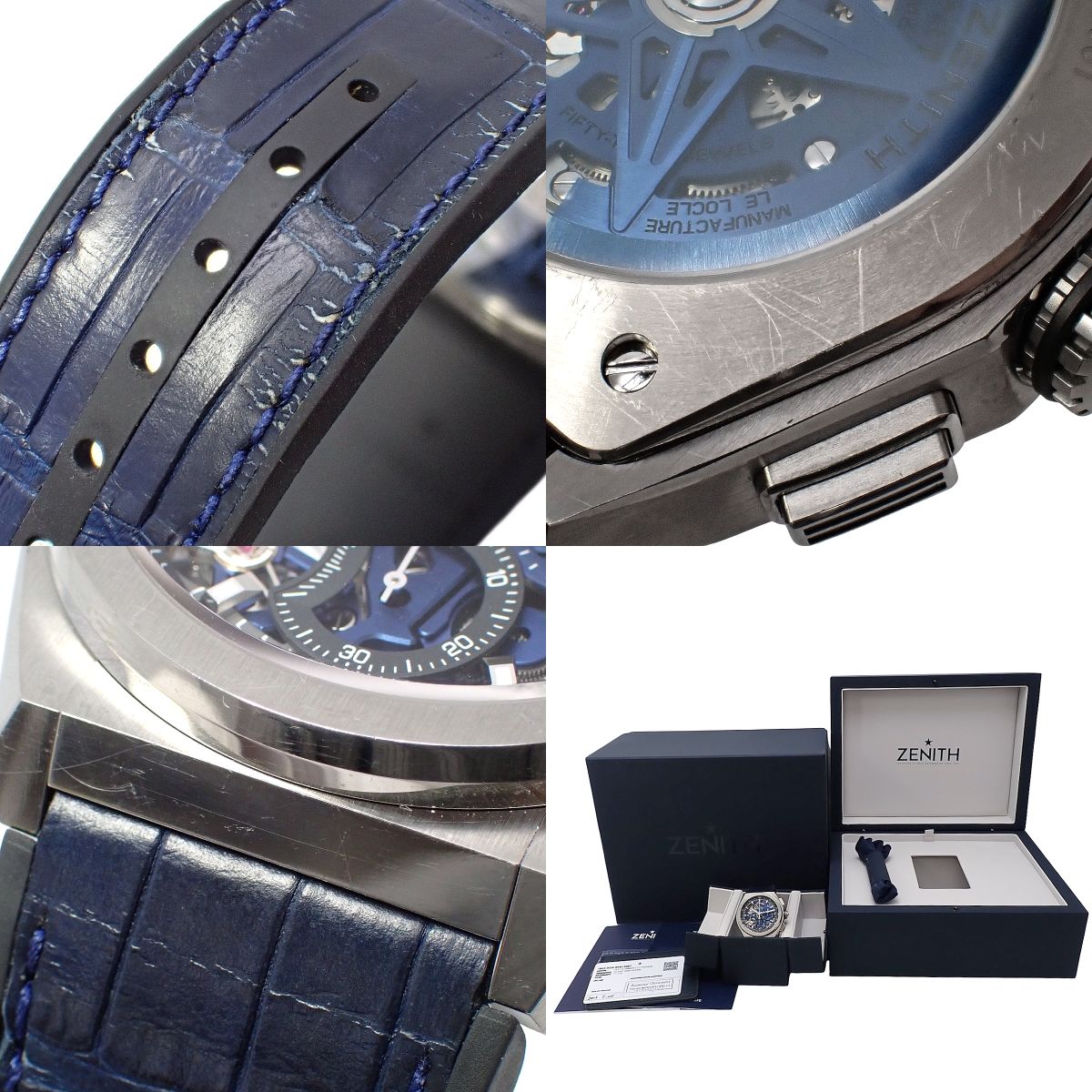 Defy El Primero 21 95.9002.9004/78.R584 钛金属/皮革/橡胶镂空自动男士腕表