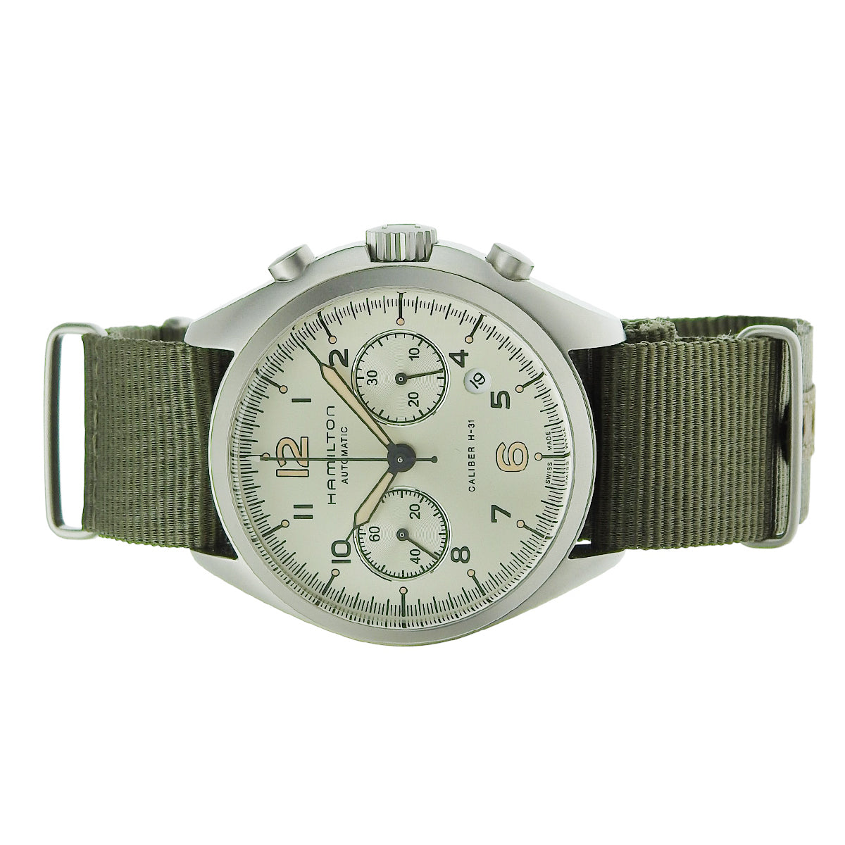 Khaki Pilot Pioneer Chronograph H764560 Stainless Steel/Nylon Silver Automatic