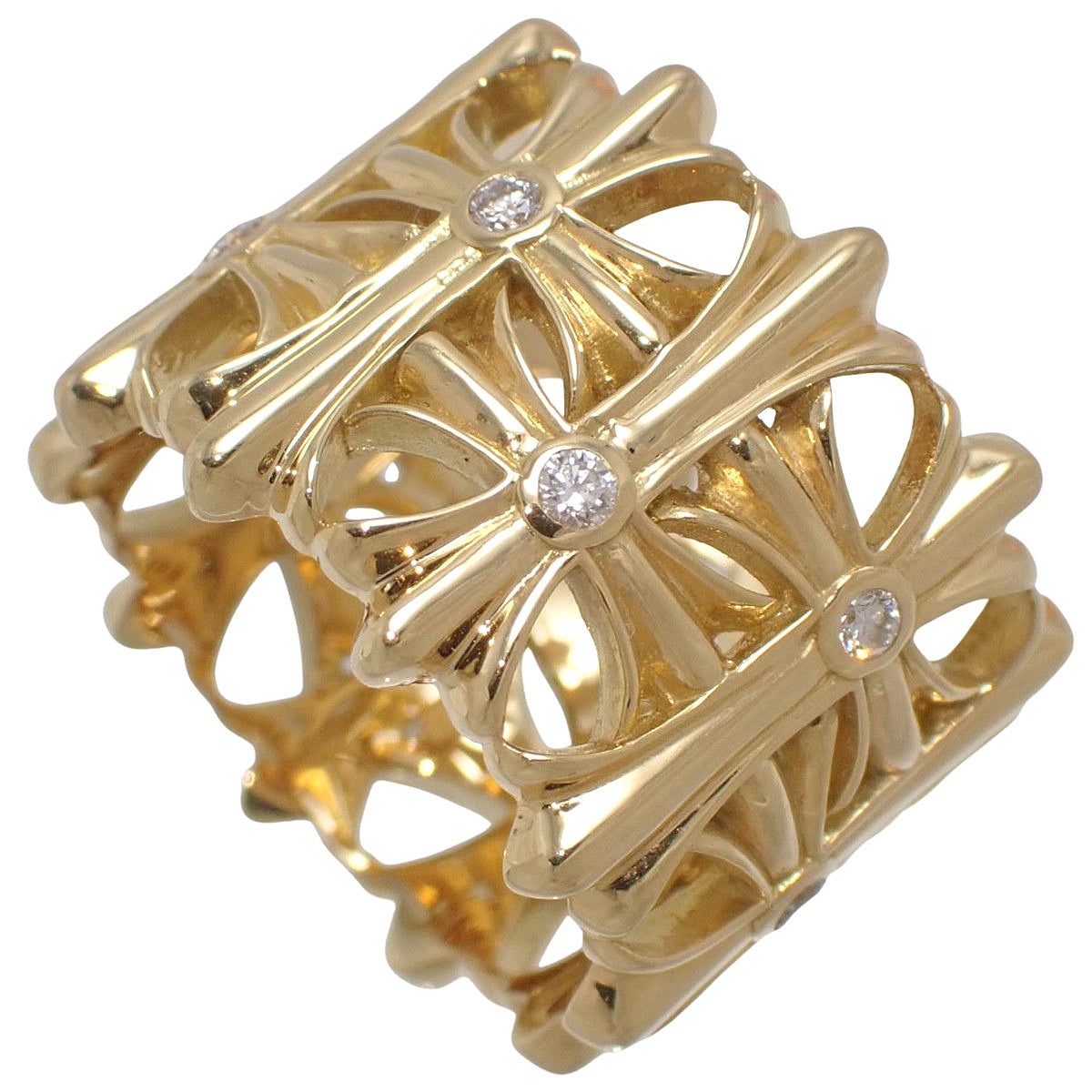 十字形钻石戒指,D0.45,18K黄金,19.3克