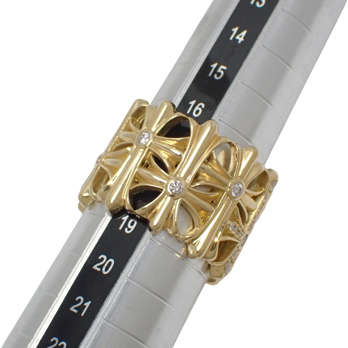 Cross Diamond Ring D0.45 Yellow Gold K18YG 19.3g