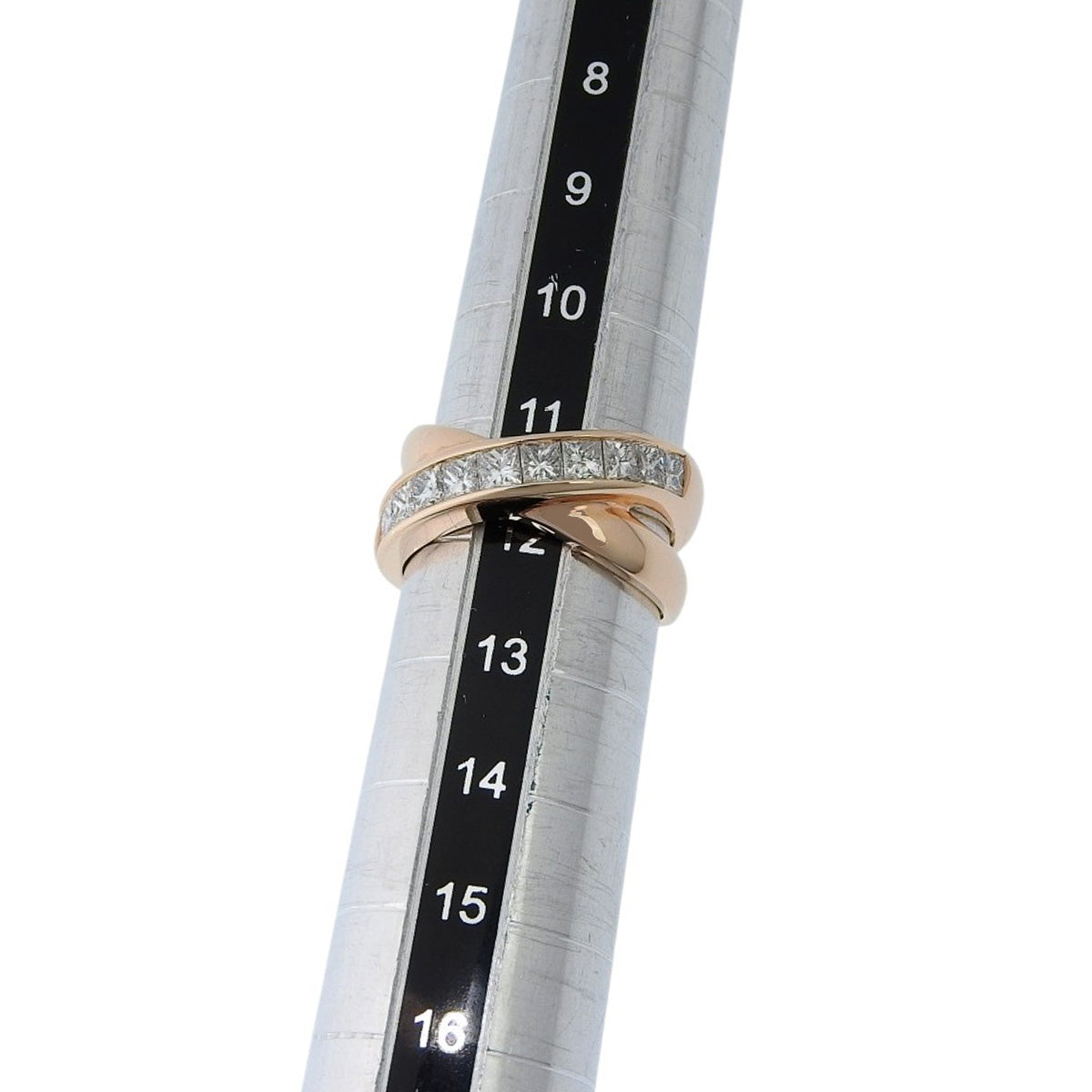 Cross Half Diamond Ring D1.00 Pink Gold K18PG 6.3g