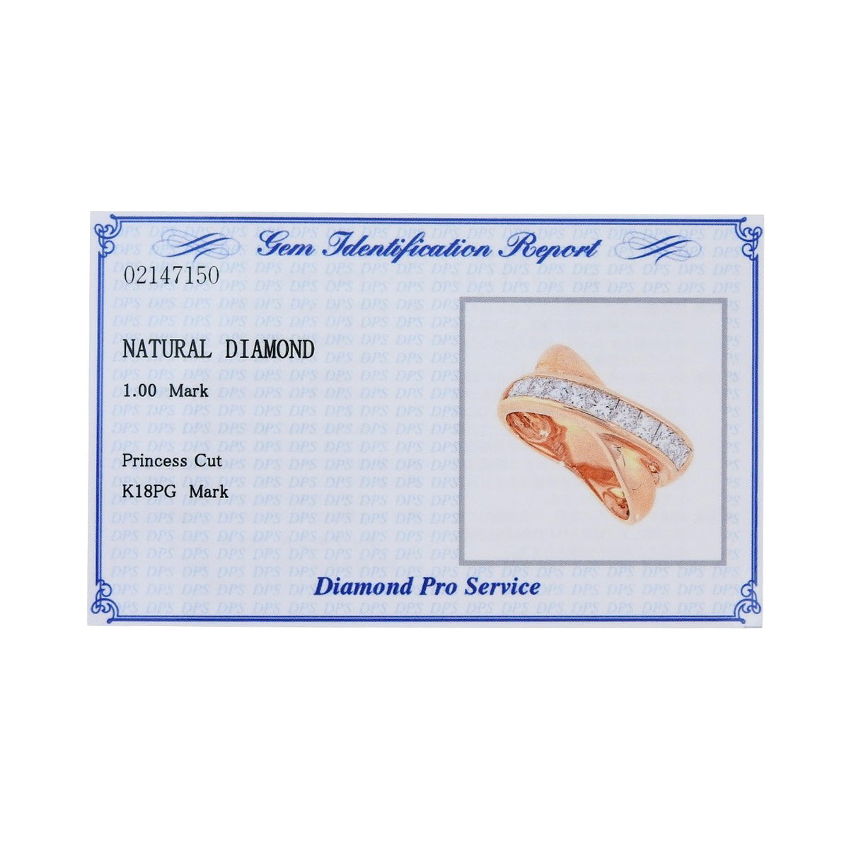 Cross Half Diamond Ring D1.00 Pink Gold K18PG 6.3g