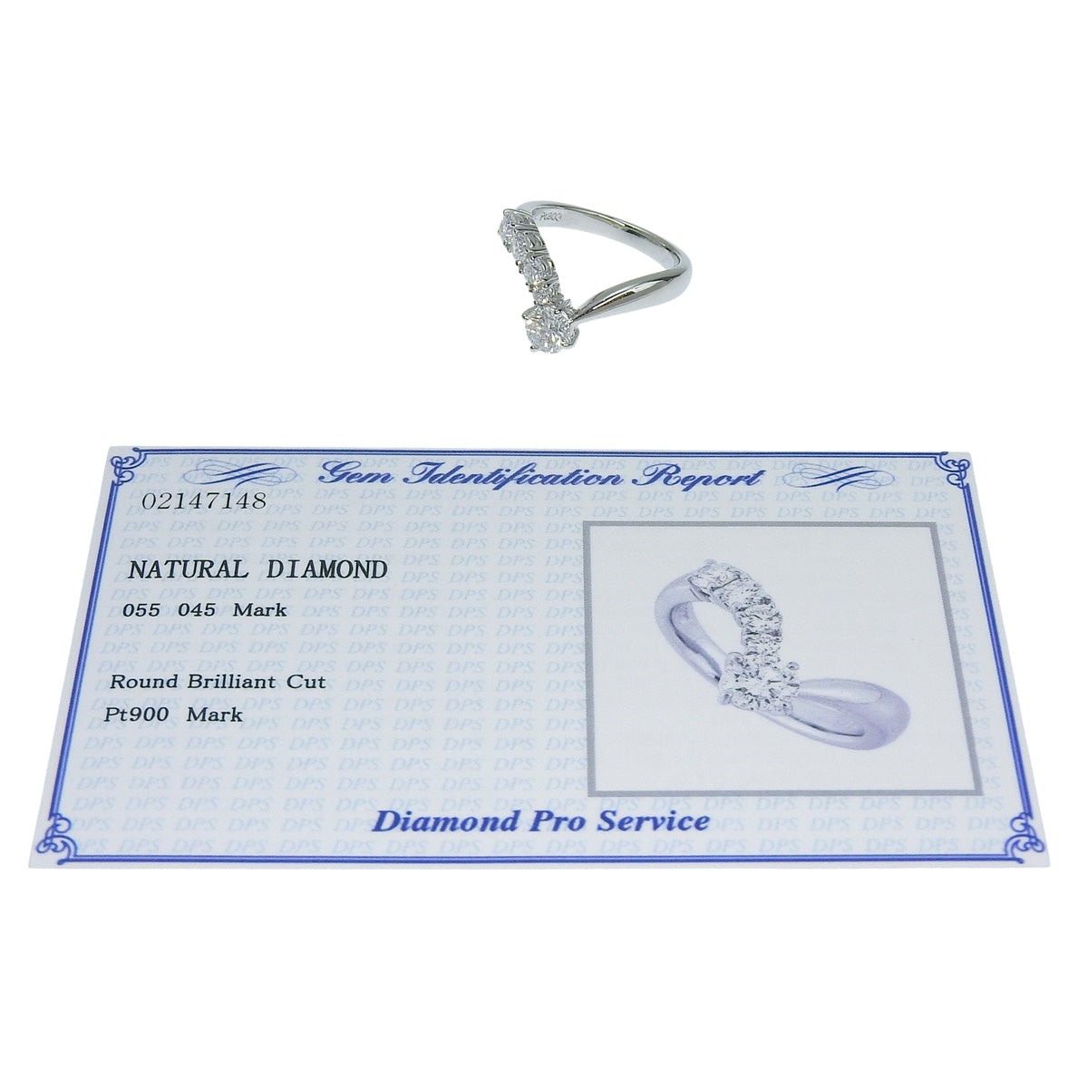 Diamond Ring D0.55,0.45 Platinum Pt900