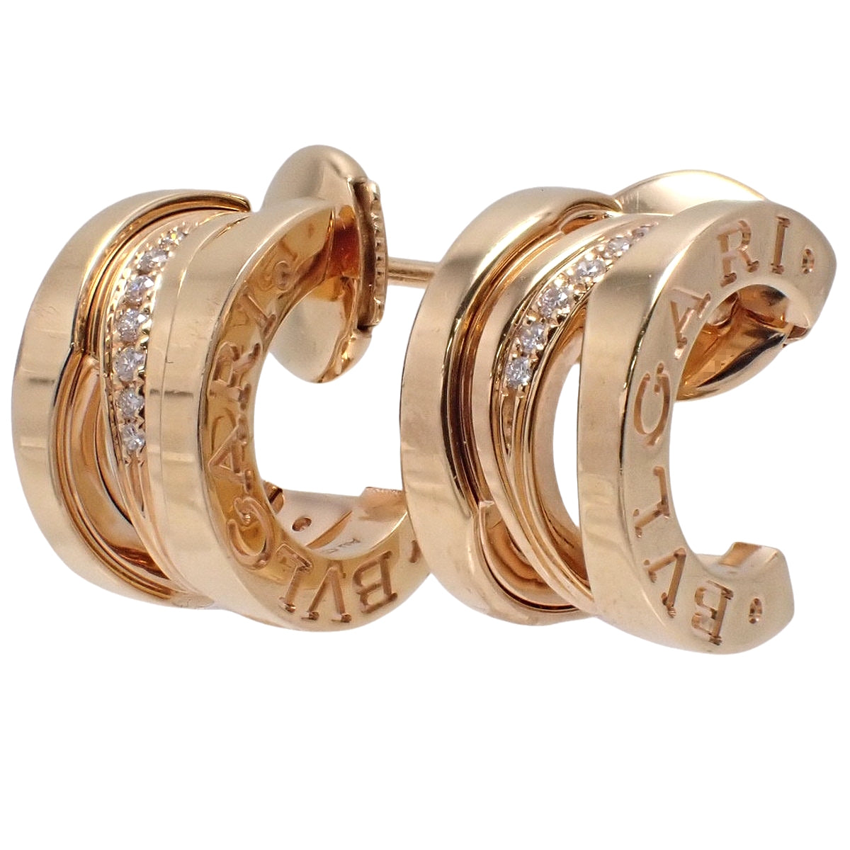 B.zero1 Legend Earrings Diamond K18PG 7.8g