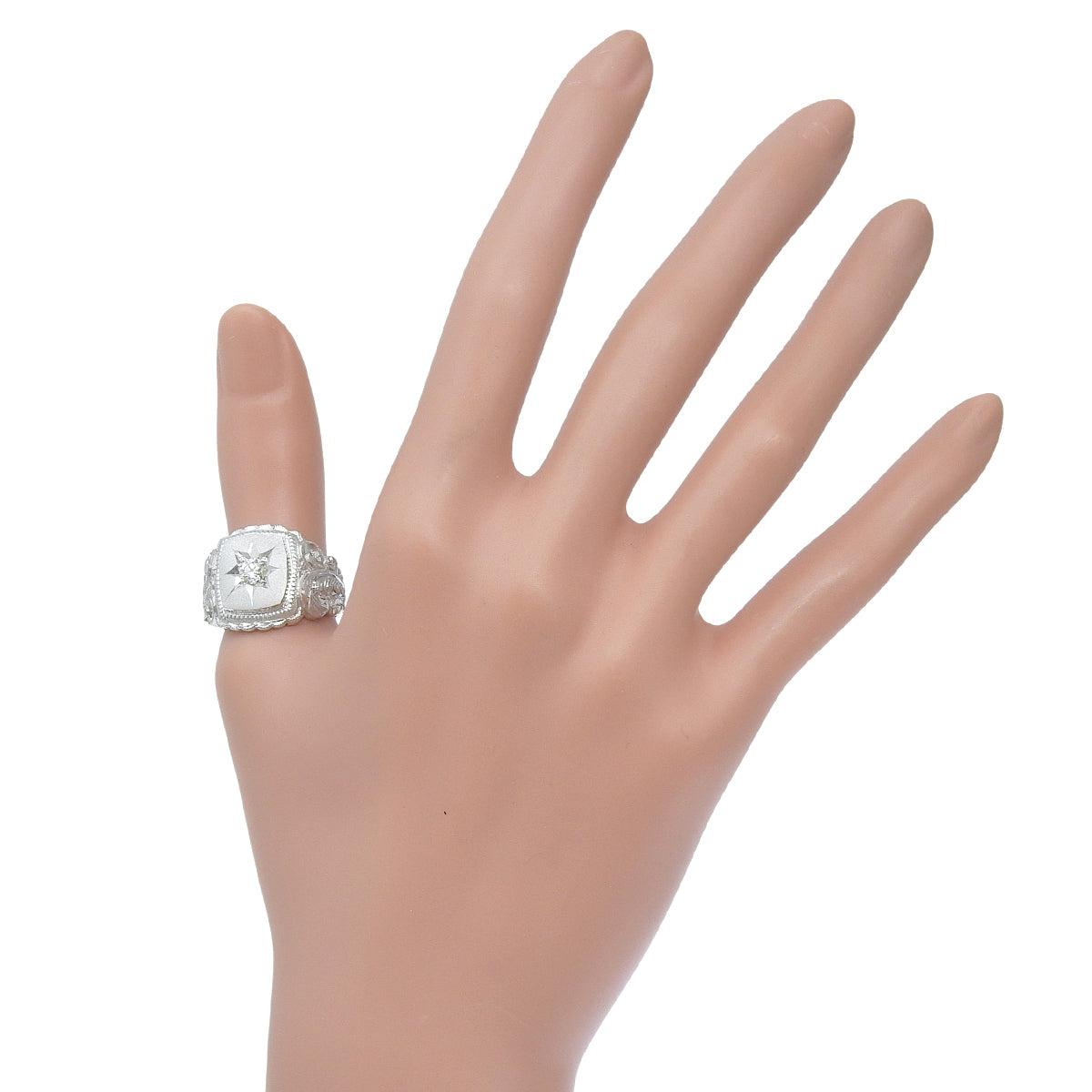 钻石印章戒指,铂金 P900