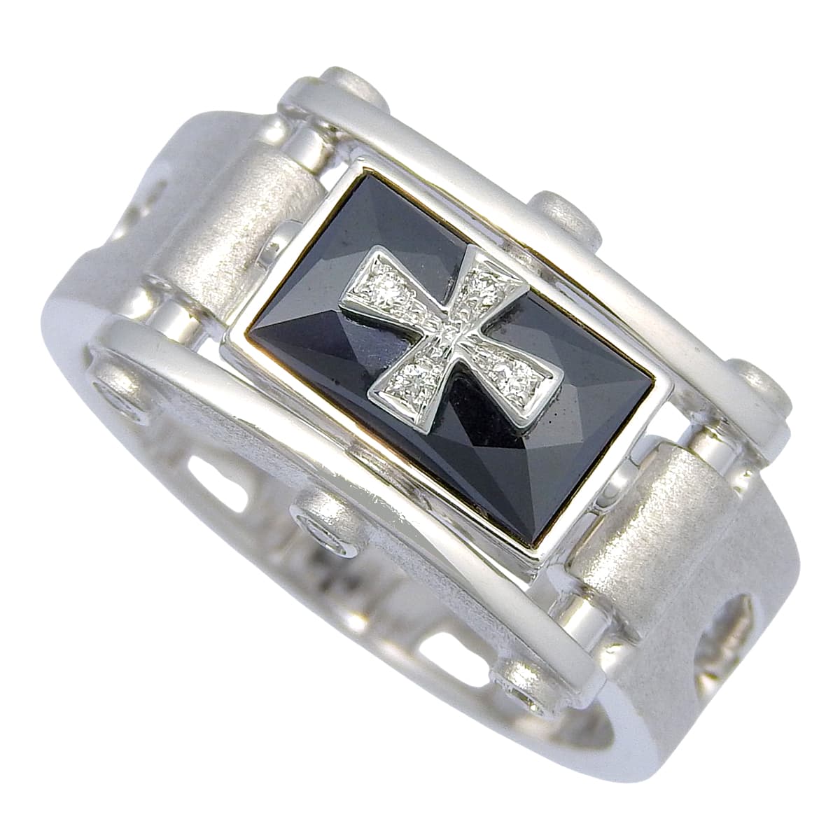 クロス ダイヤモンドリング D0.12 ホワイトゴールド K18WG E-NO’S