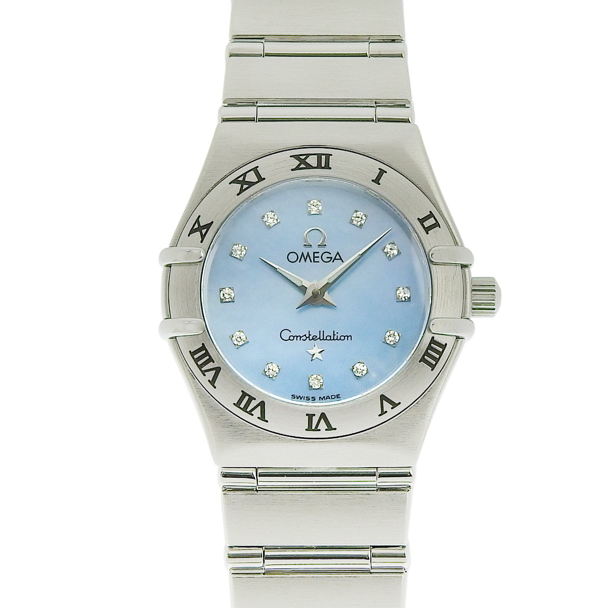 Constellation 1566.86 SS 12PD Fancy Mother-of-Pearl Dial Light Blue Quartz Women's