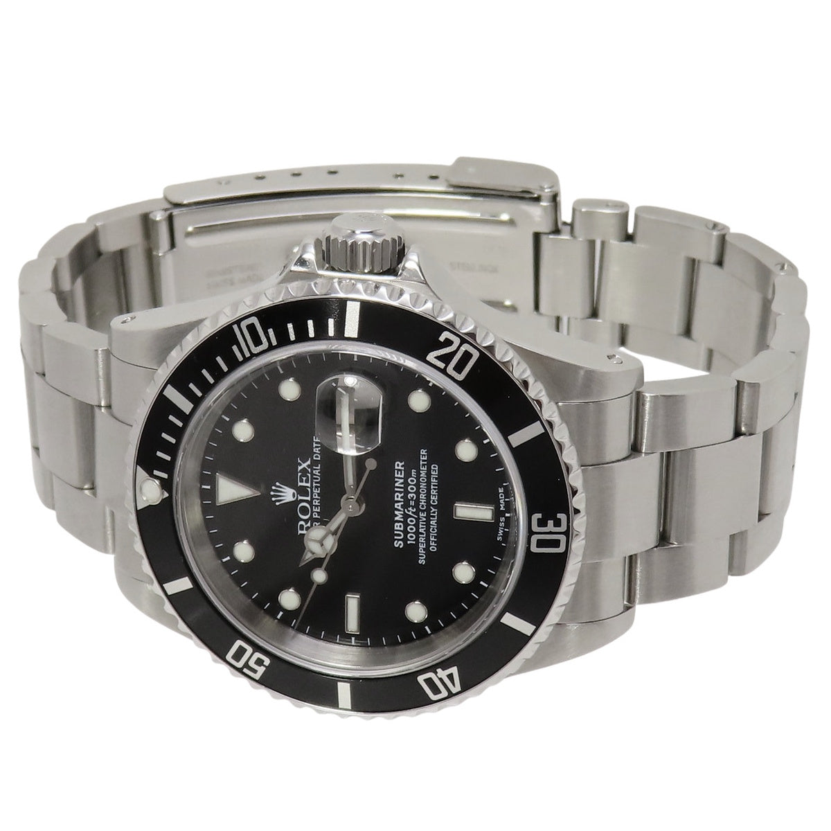 劳力士潜航者日历型 16610 SS K 编号黑色自动男士腕表