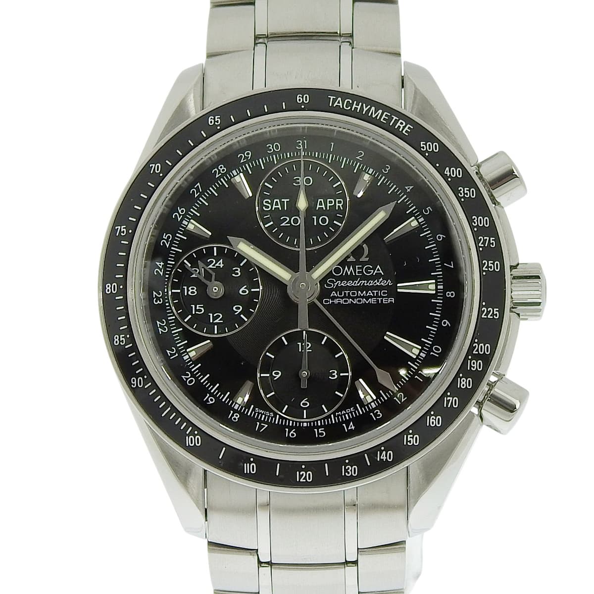 Speedmaster Day Date 3220.50 SS Black Automatic Men's