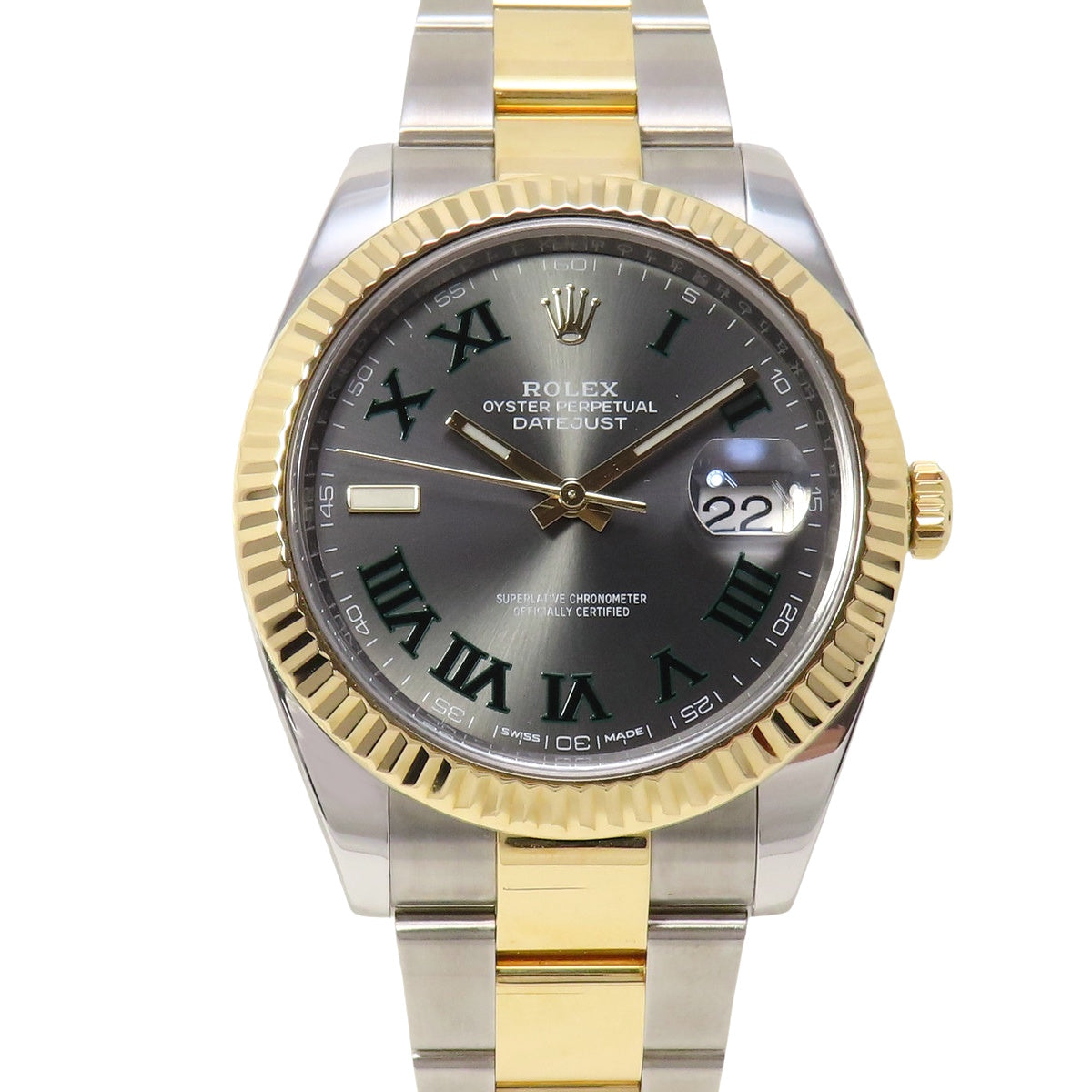 Datejust 41 126333 YG/SS 石板灰罗马数字自动男士腕表