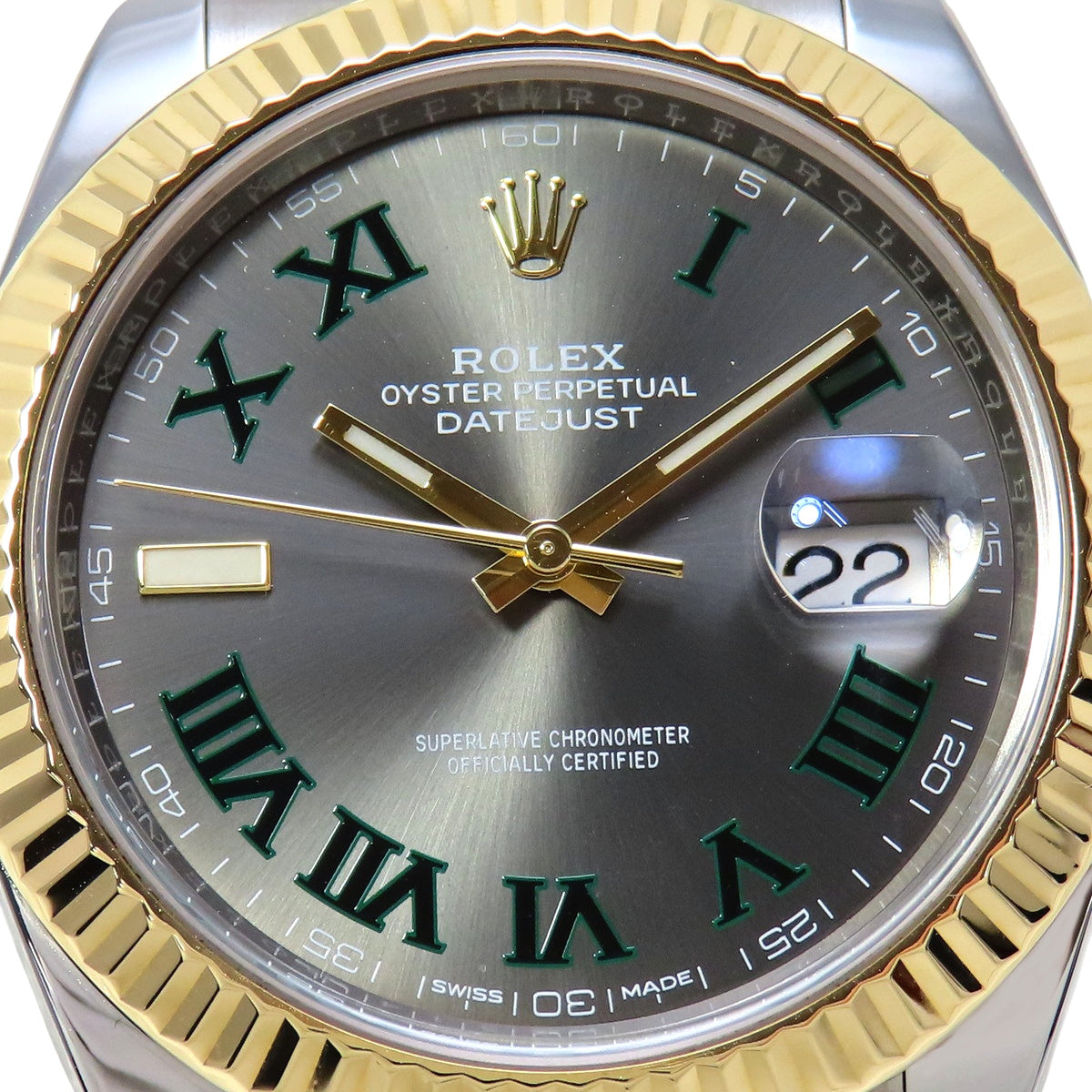 Datejust 41 126333 YG/SS Slate Roman Automatic Men's