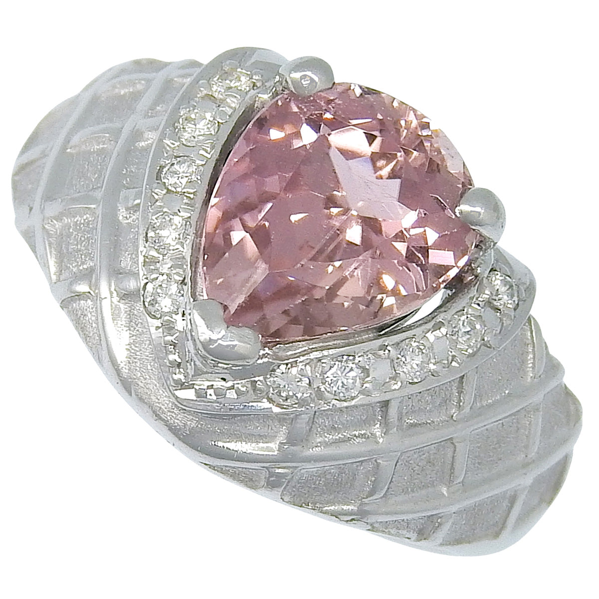 Pink tourmaline ring PT2.45/D0.10 Platinum Pt900