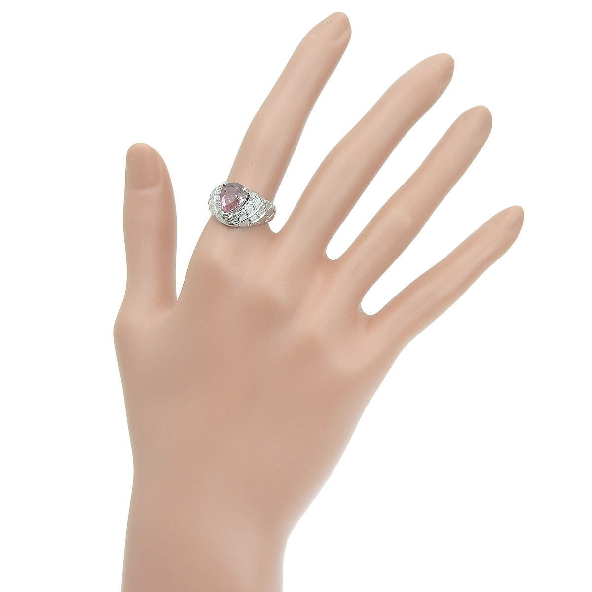 Pink tourmaline ring PT2.45/D0.10 Platinum Pt900